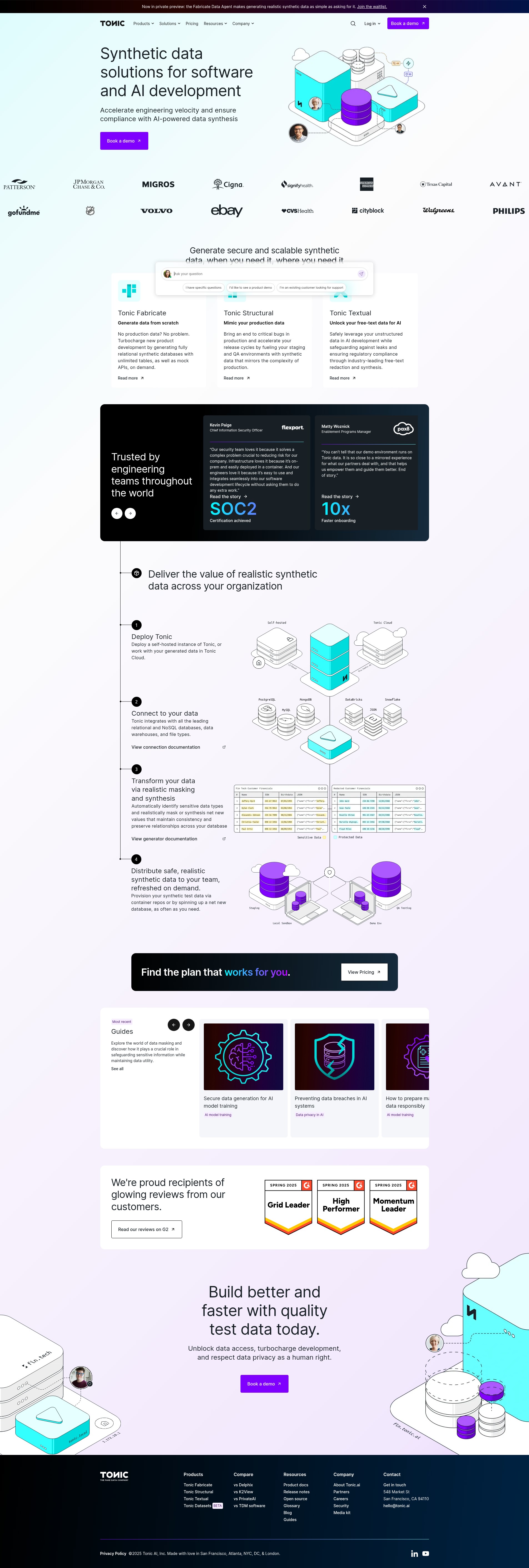 Screenshot of tonic.ai