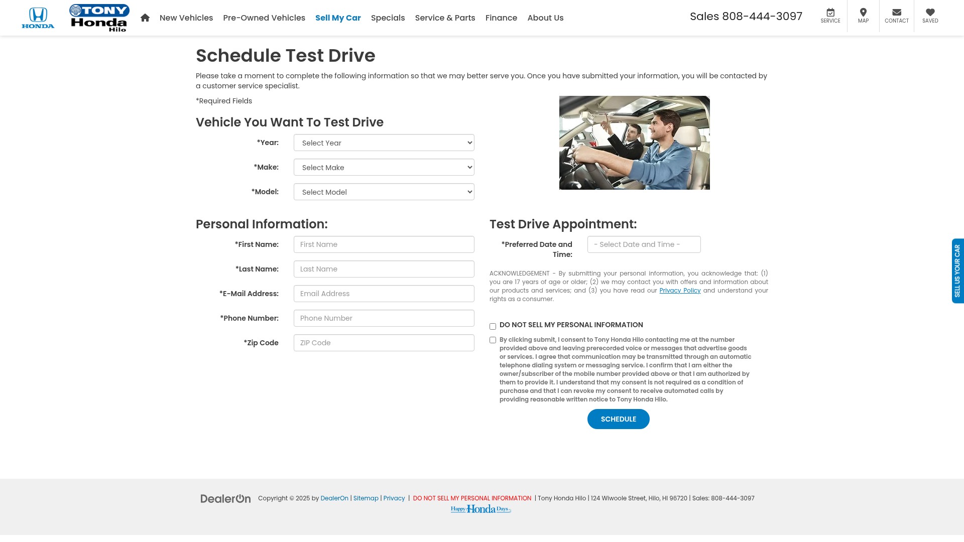 Screenshot of tonyhondahilo.com