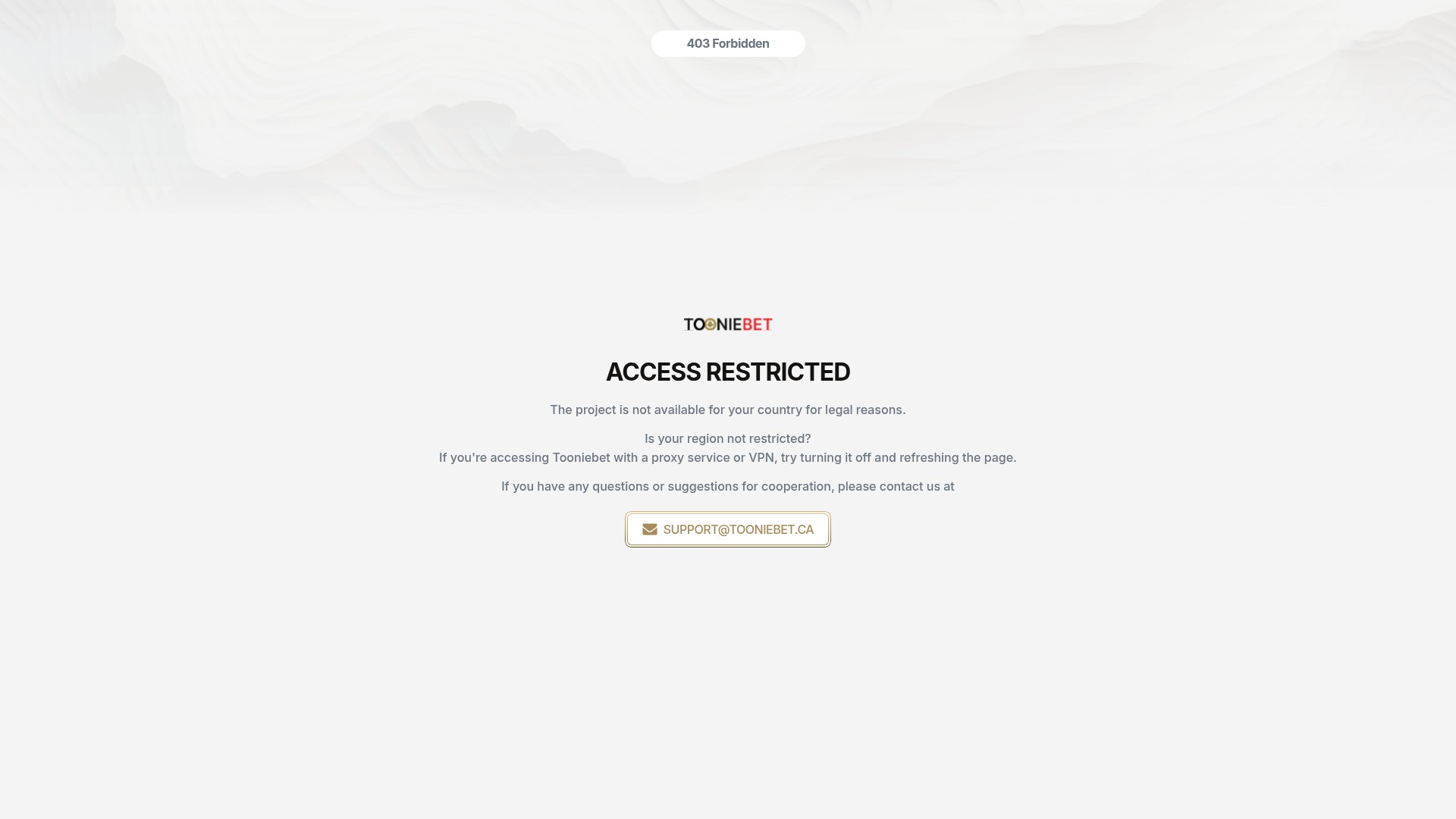 Screenshot of tooniebet.ca