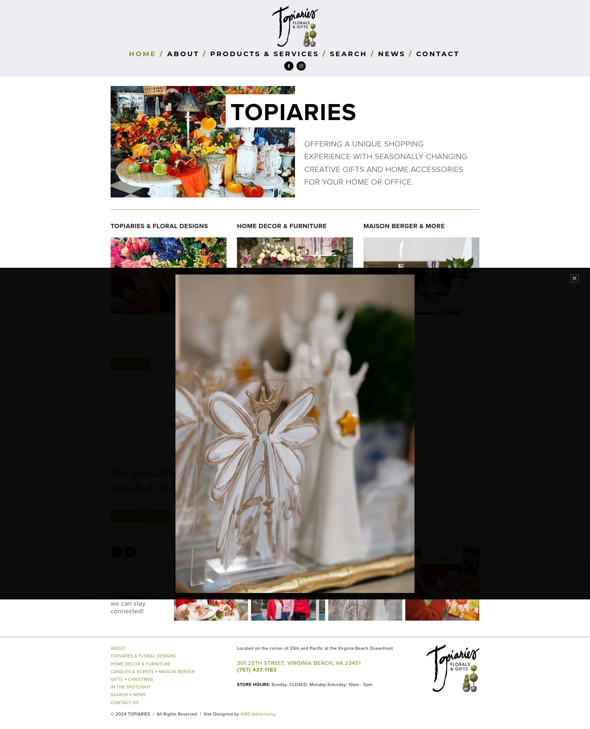 Screenshot of topiariesva.com