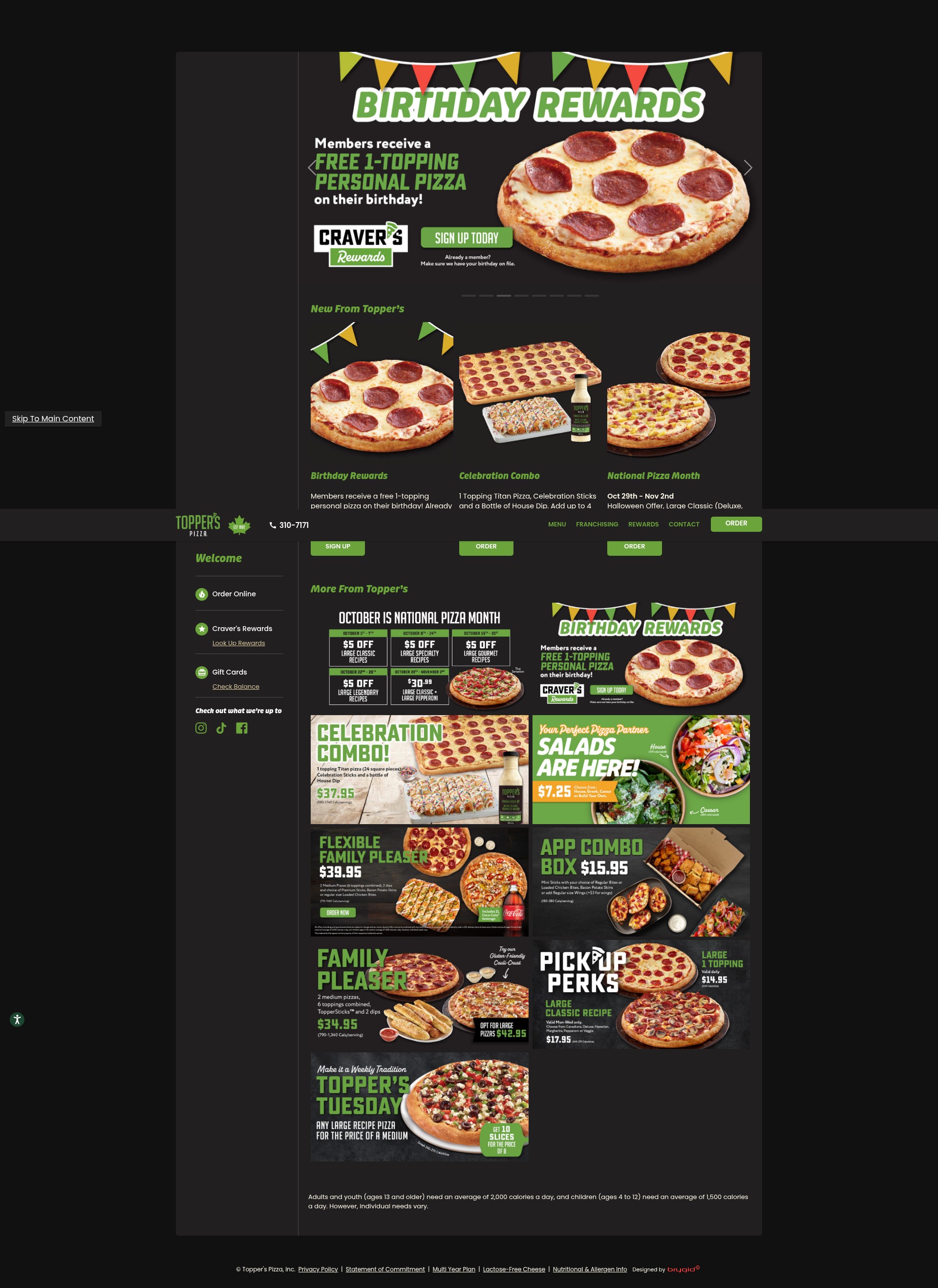 Screenshot of toppers.ca