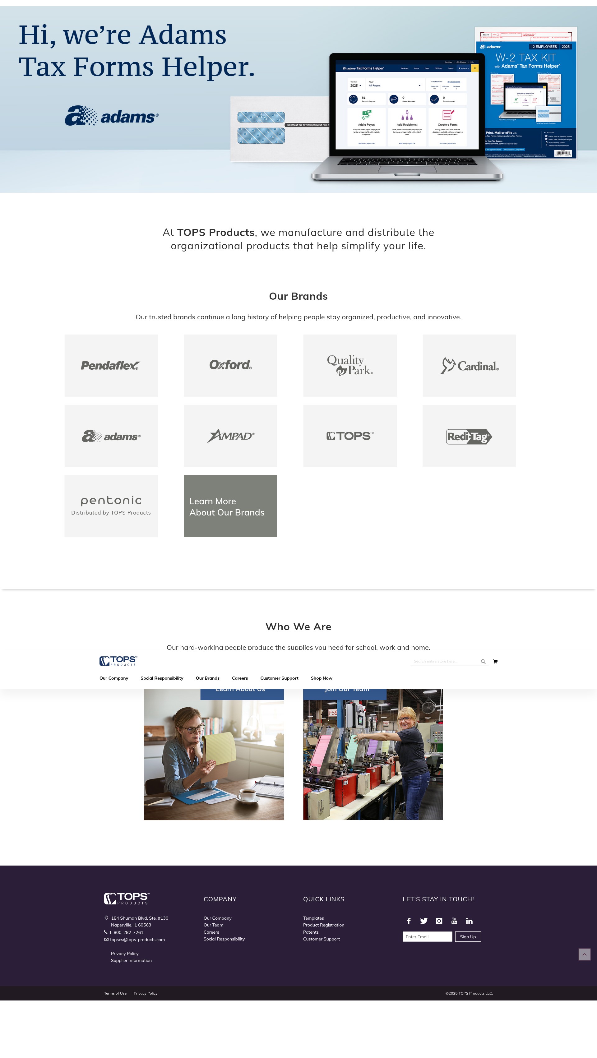Screenshot of tops-products.com