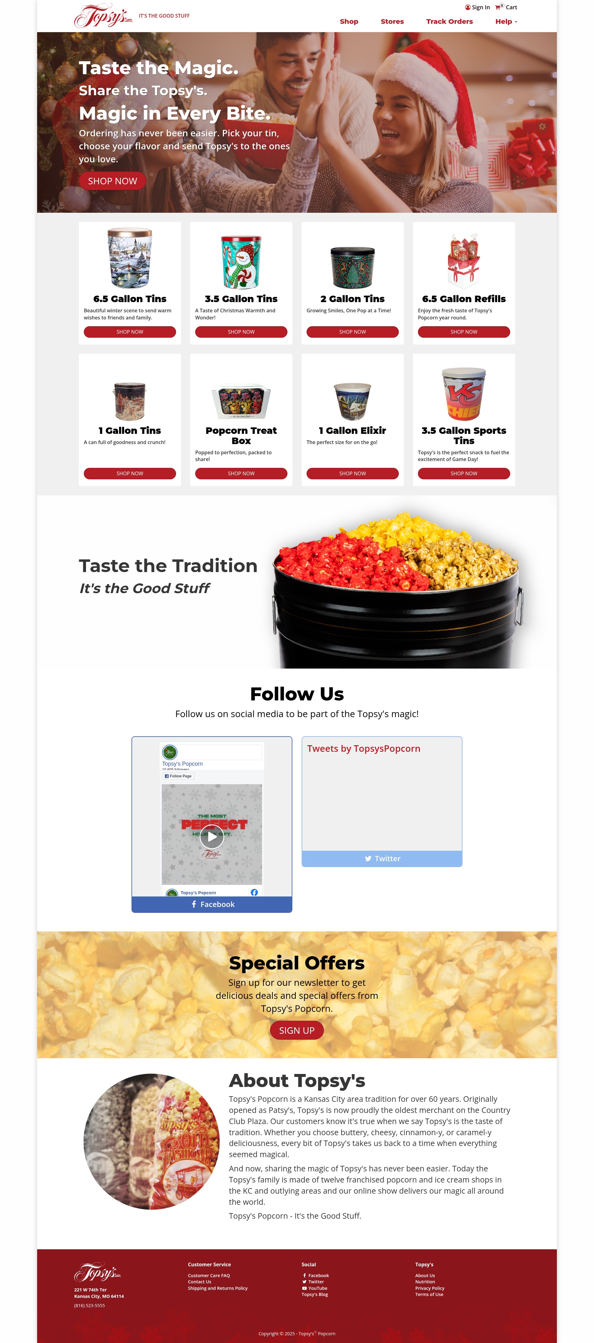 Screenshot of topsyspopcorn.com