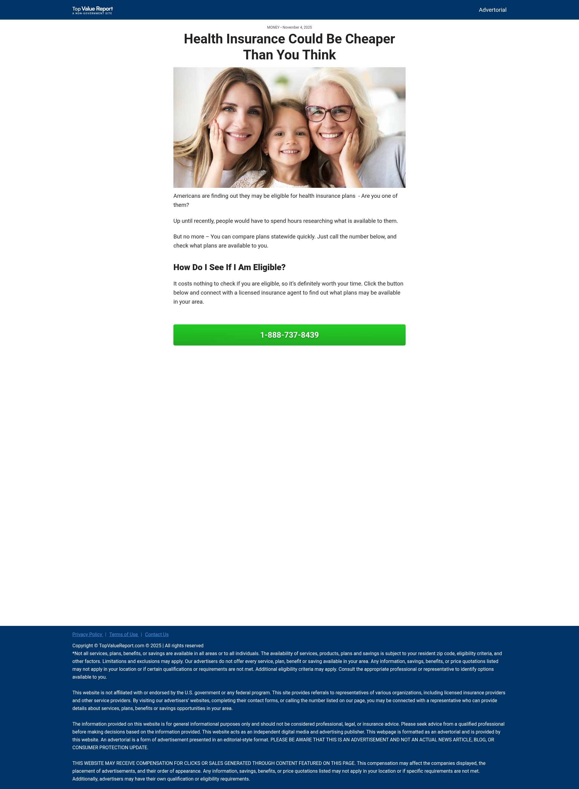 Screenshot of topvaluereport.com
