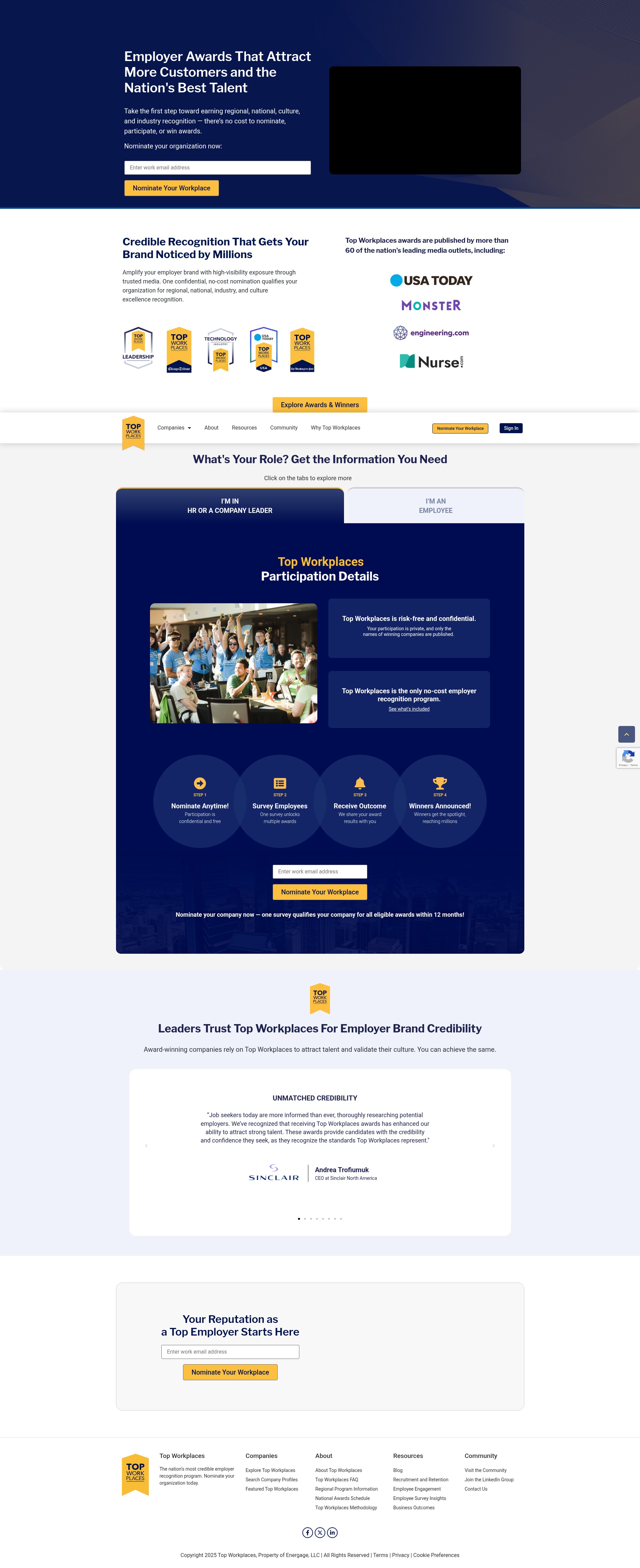 Screenshot of topworkplaces.com