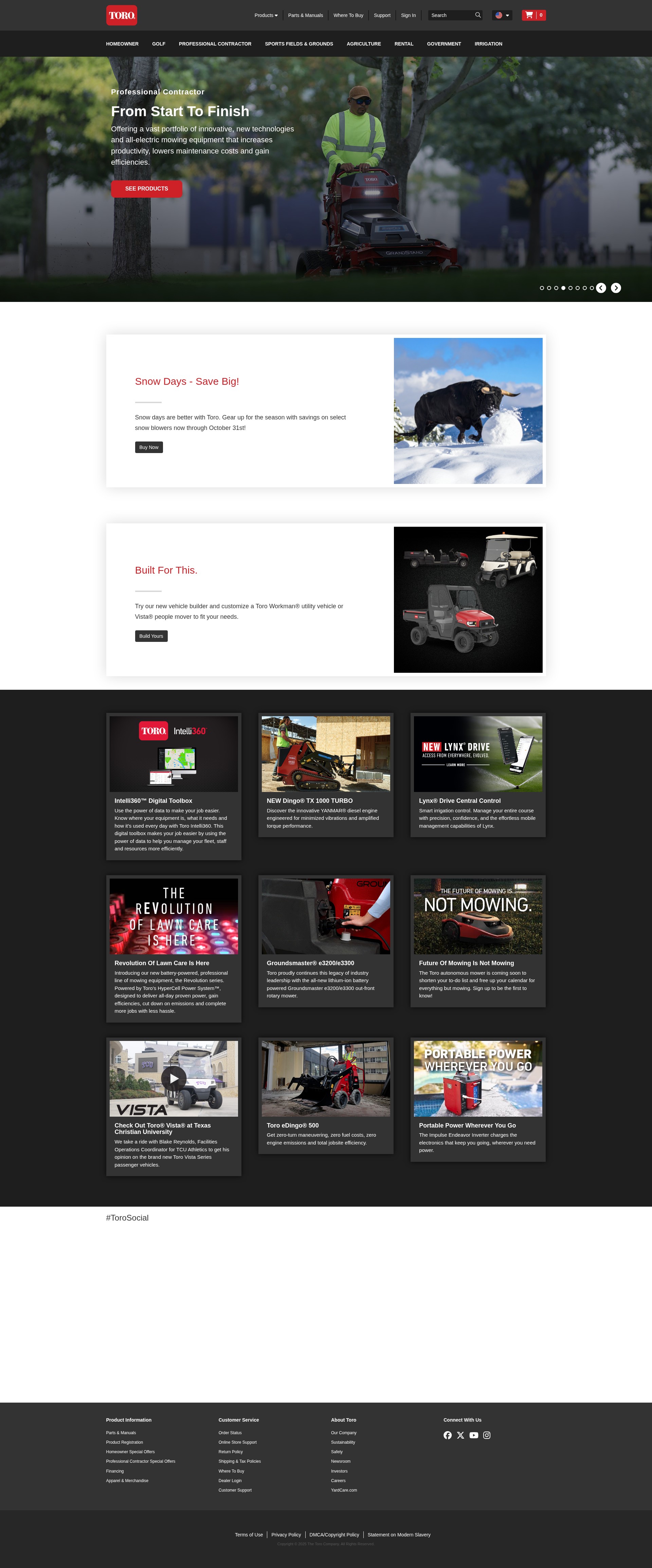 Screenshot of toro.com