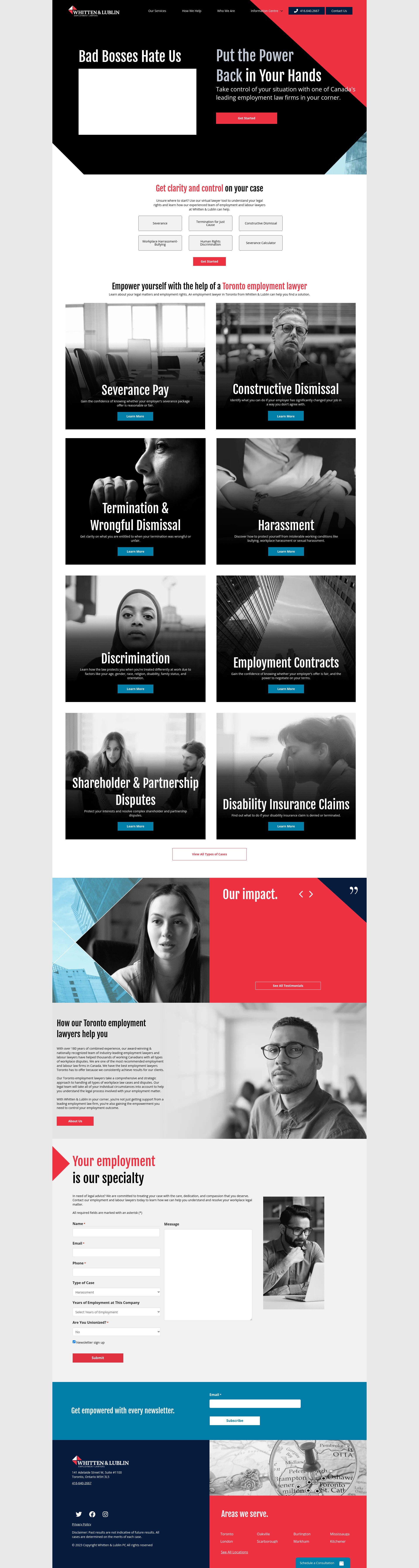 Screenshot of toronto-employmentlawyer.com