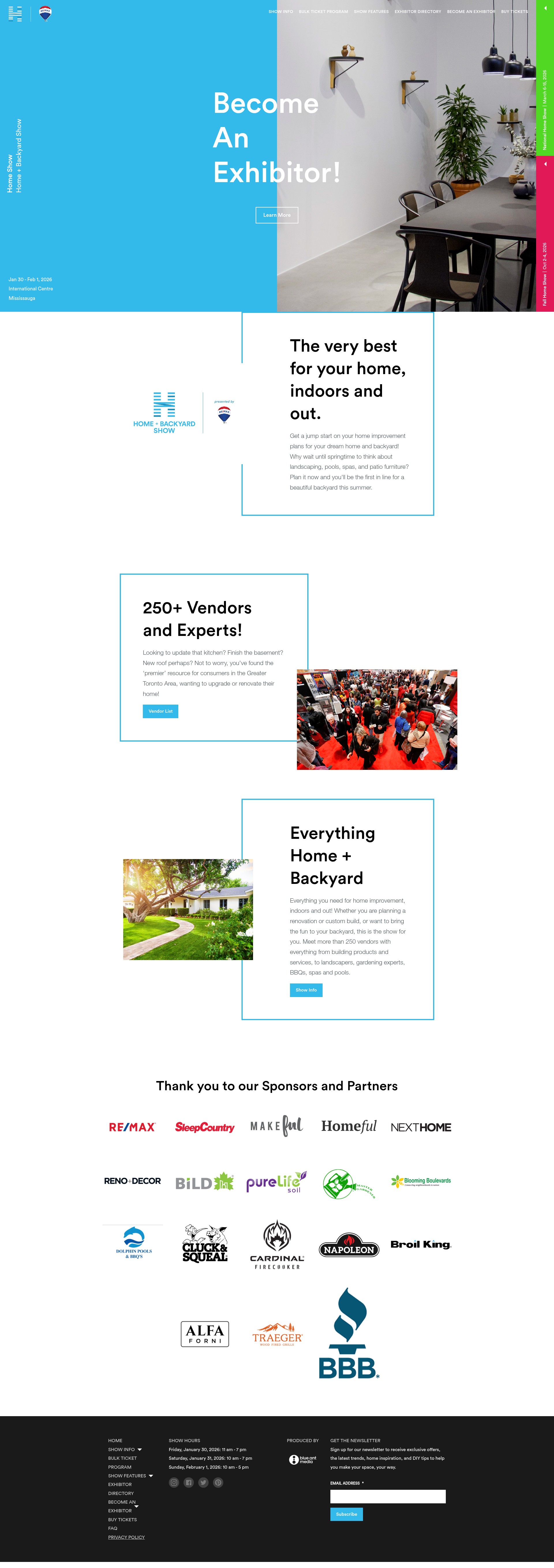 Screenshot of torontohomeshows.com