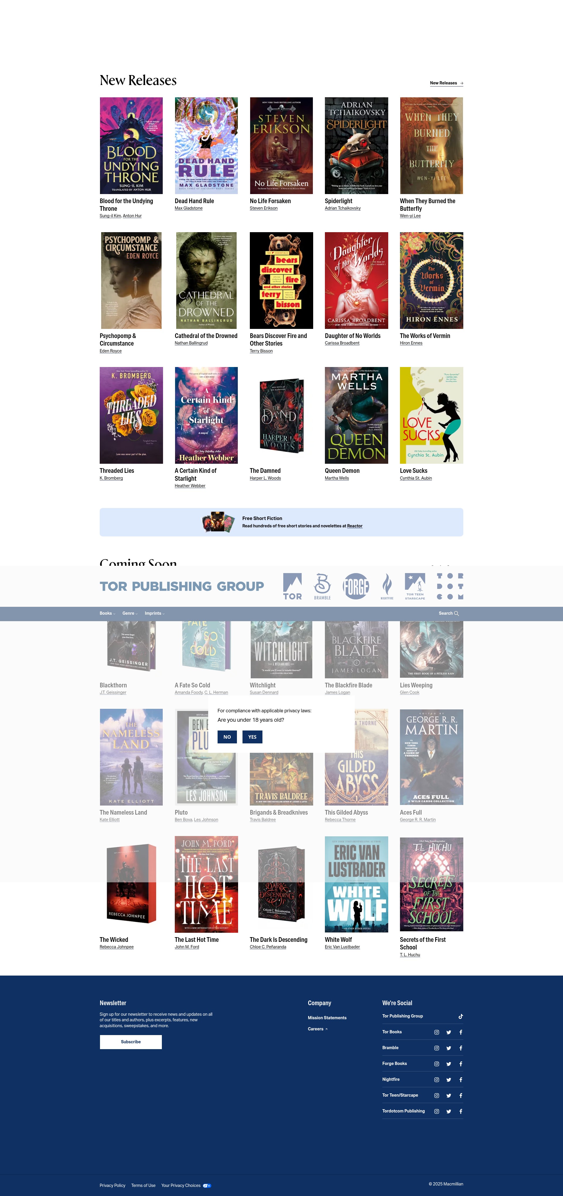 Screenshot of torpublishinggroup.com