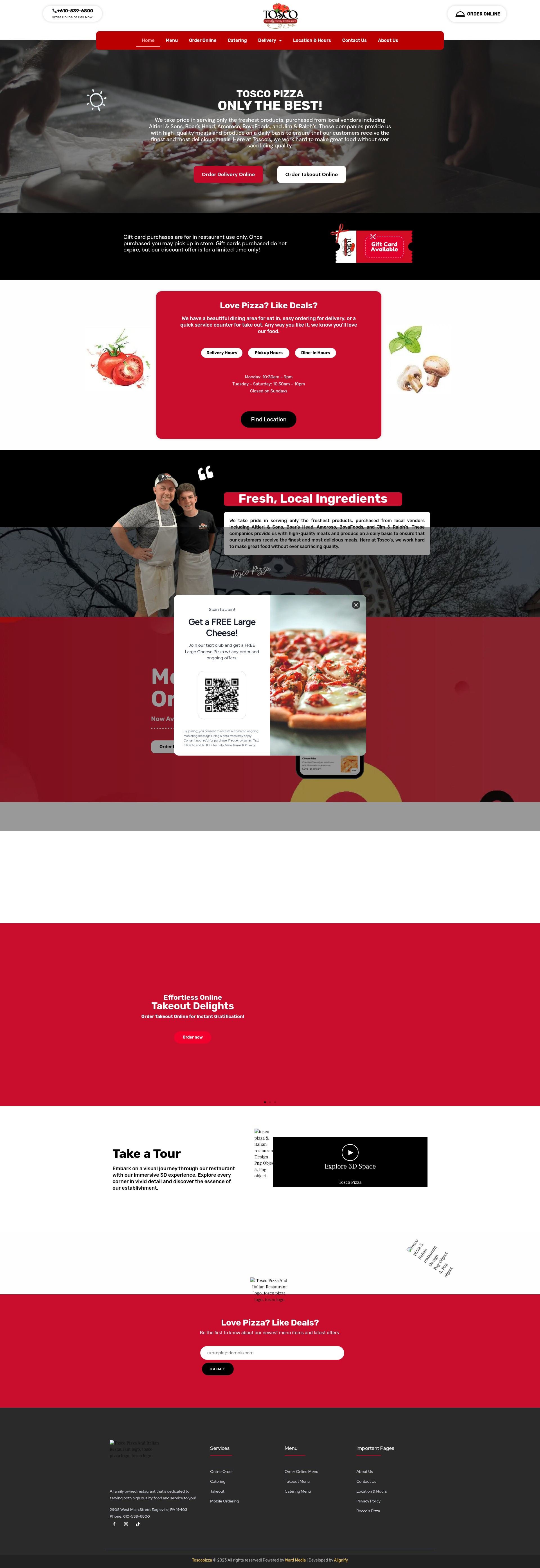 Screenshot of toscopizza.com