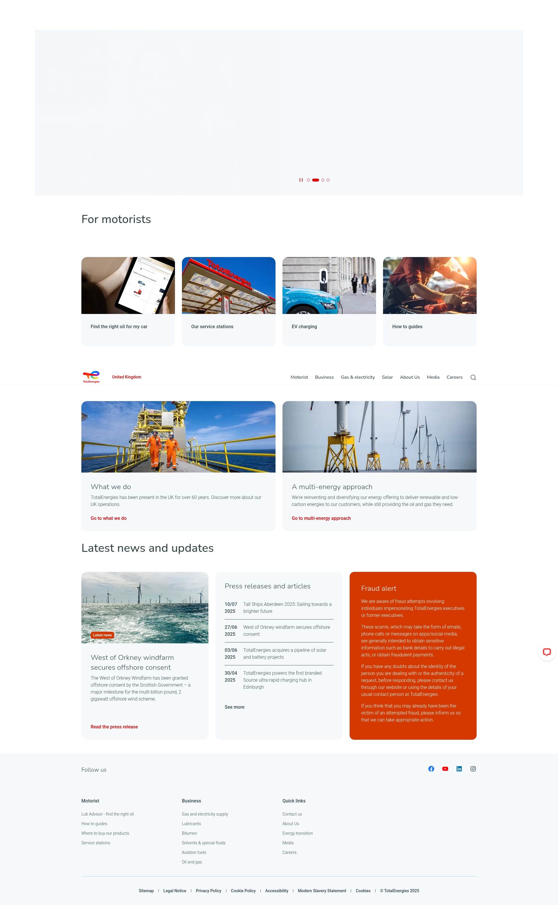 Screenshot of totalenergies.co.uk