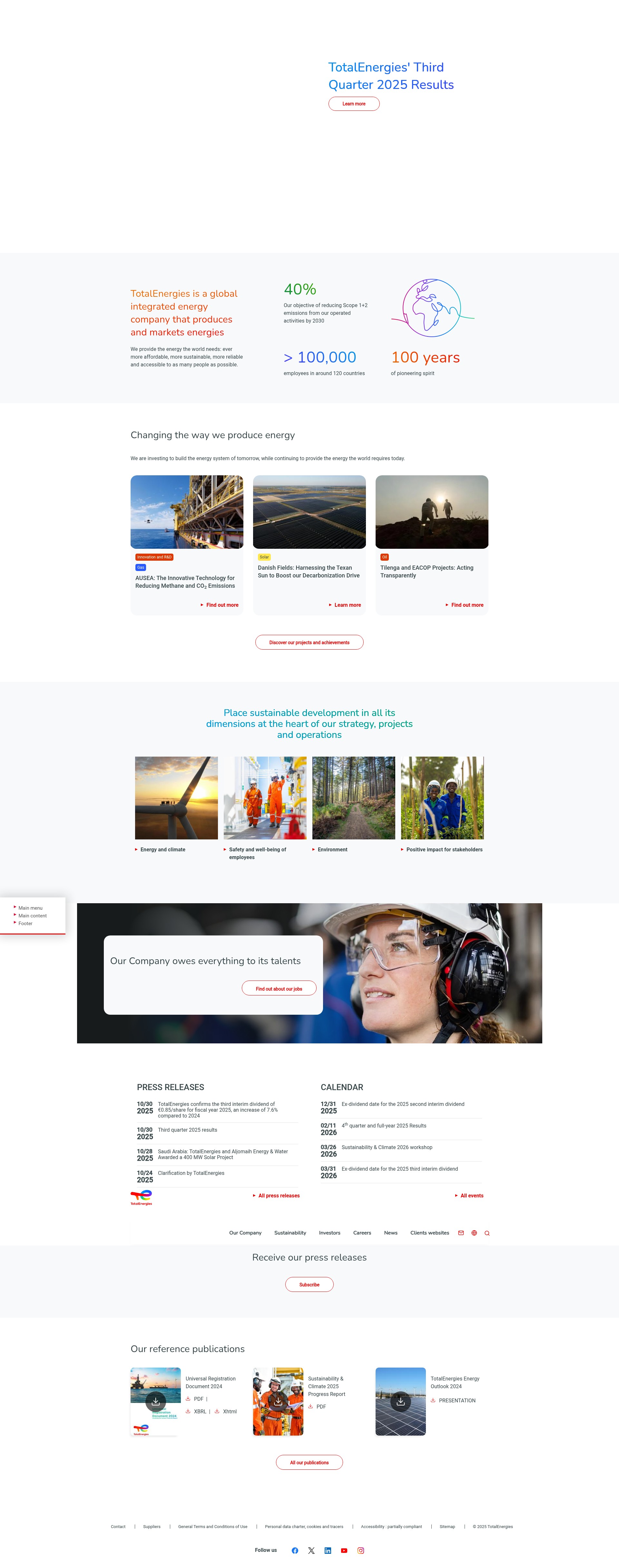 Screenshot of totalenergies.com