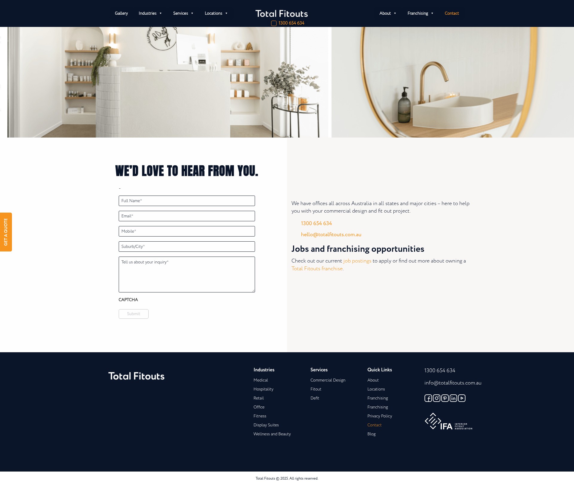 Screenshot of totalfitouts.com.au