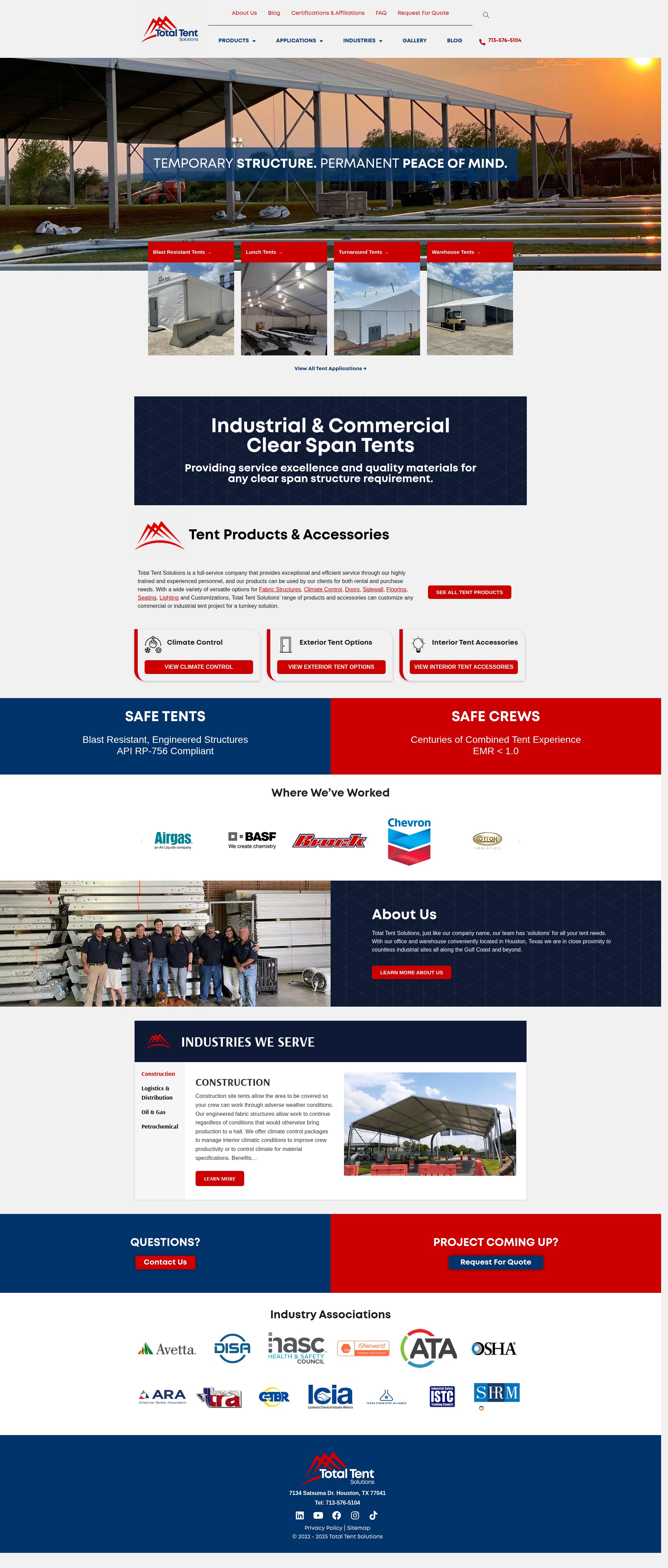 Screenshot of totaltentsolutions.com