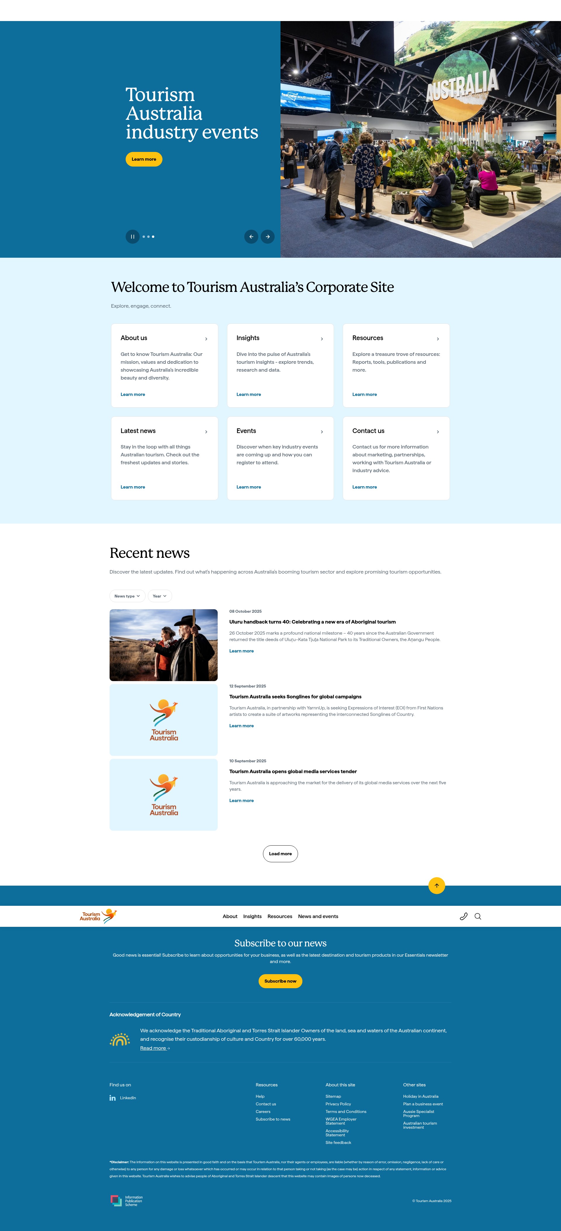 Screenshot of tourism.australia.com