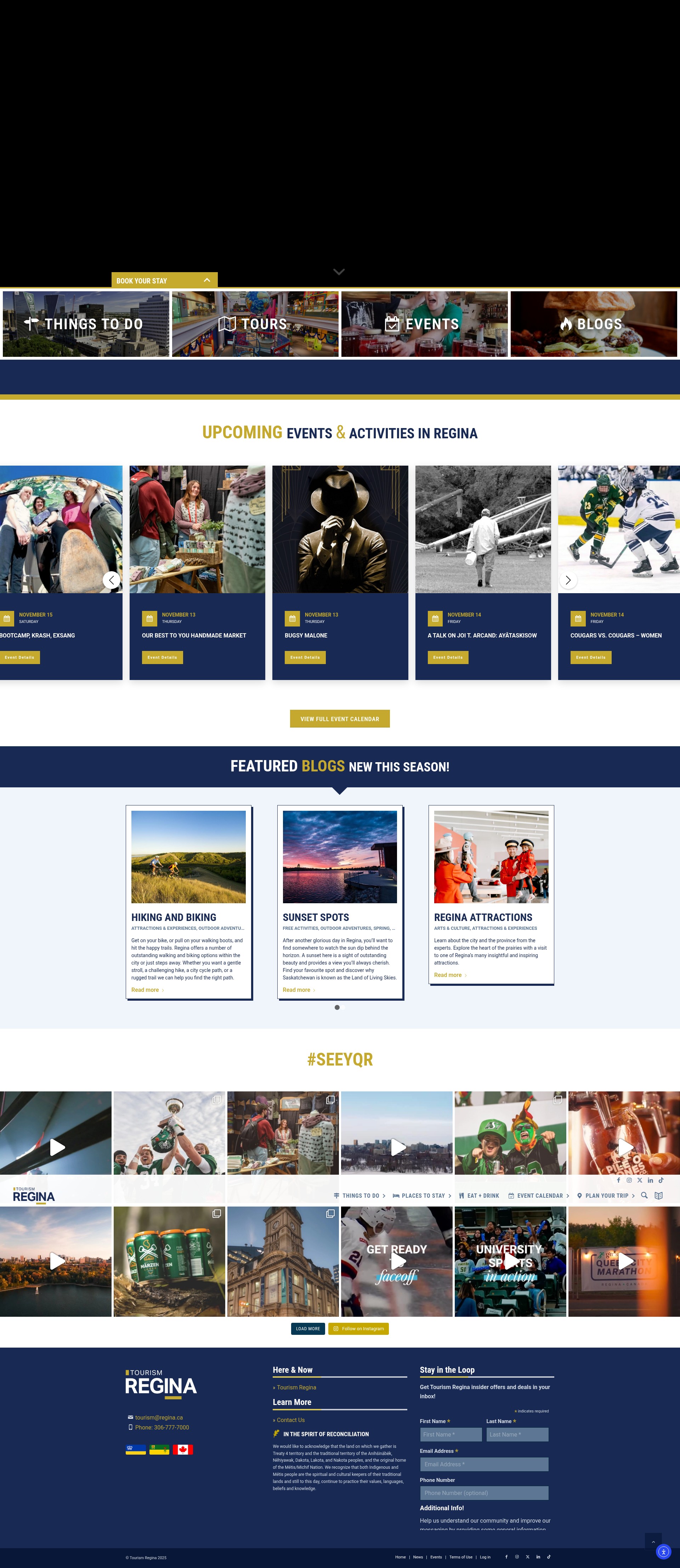 Screenshot of tourismregina.com