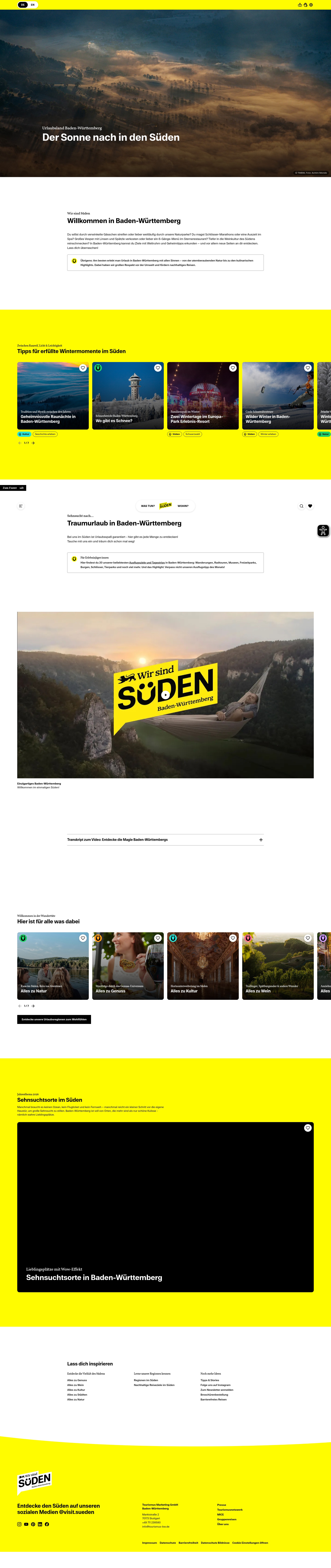 Screenshot of tourismus-bw.de