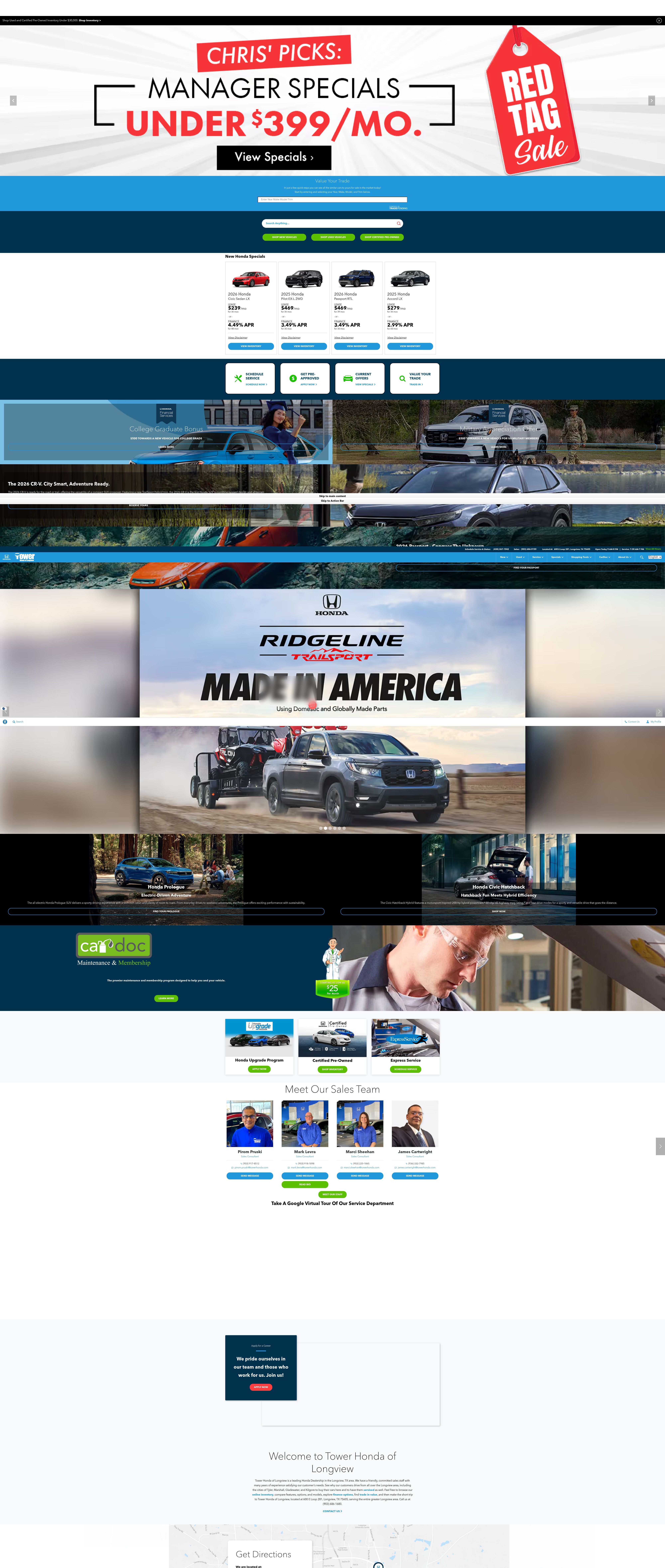Screenshot of towerhonda.com