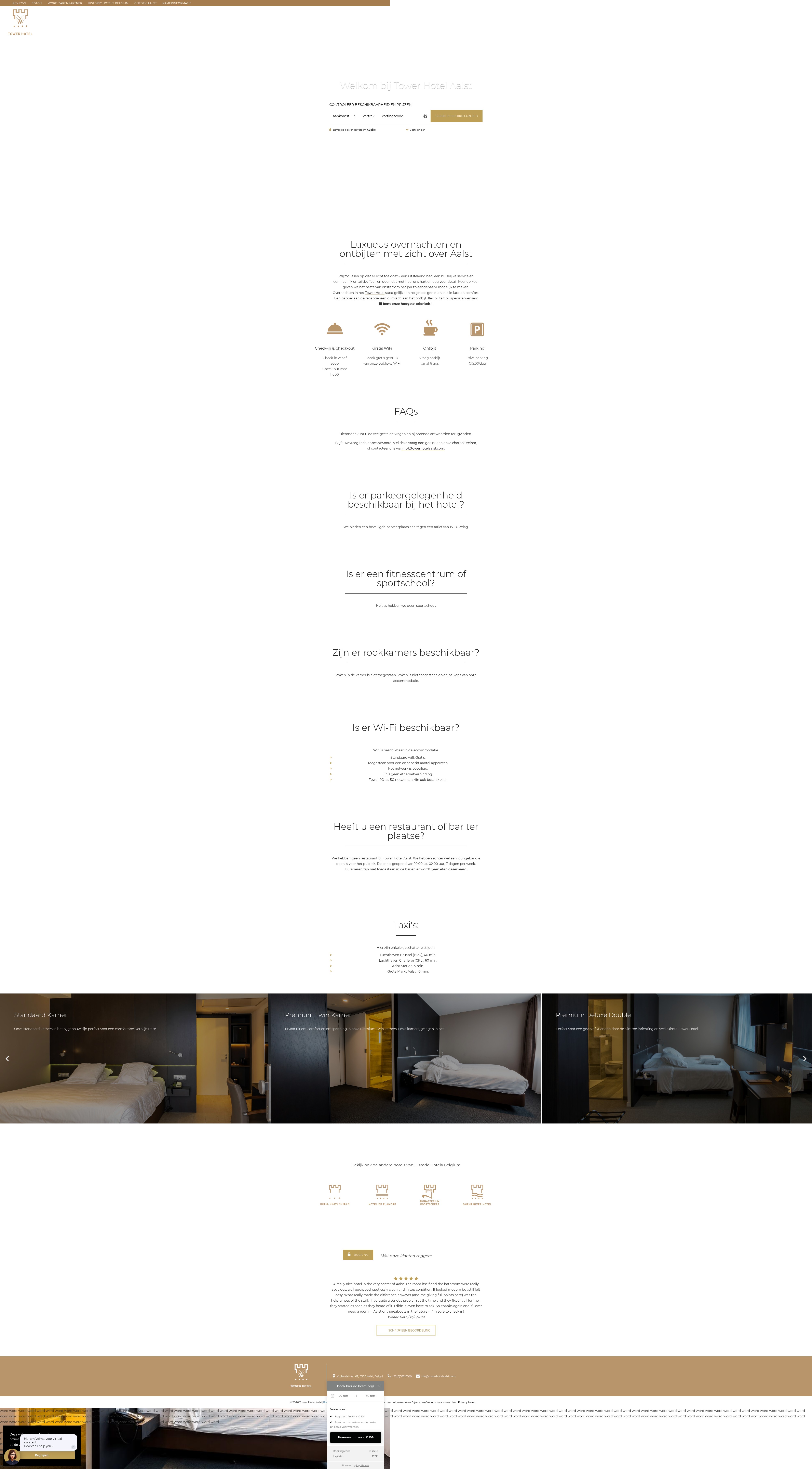 Screenshot of towerhotelaalst.com