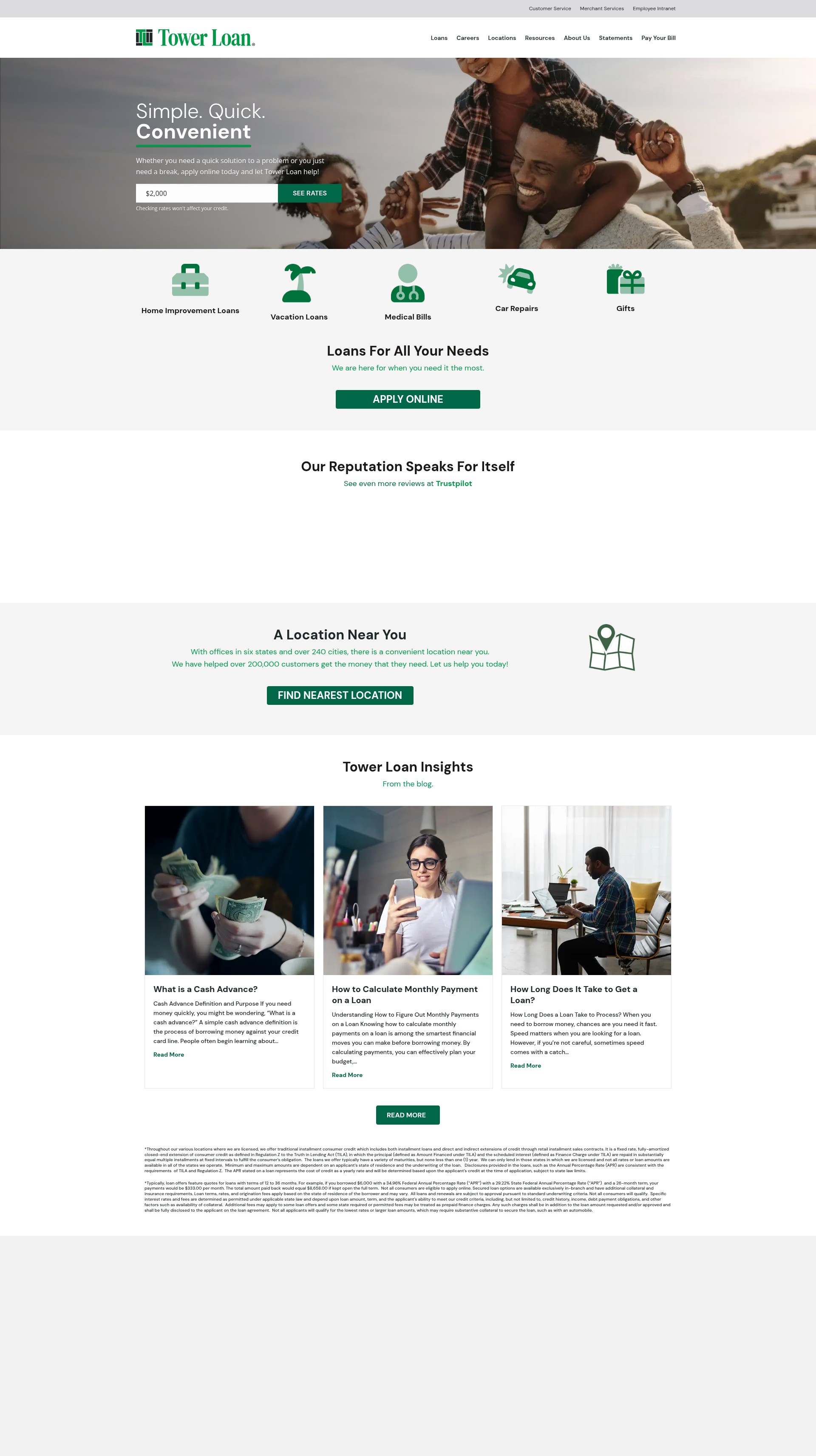 Screenshot of towerloan.com
