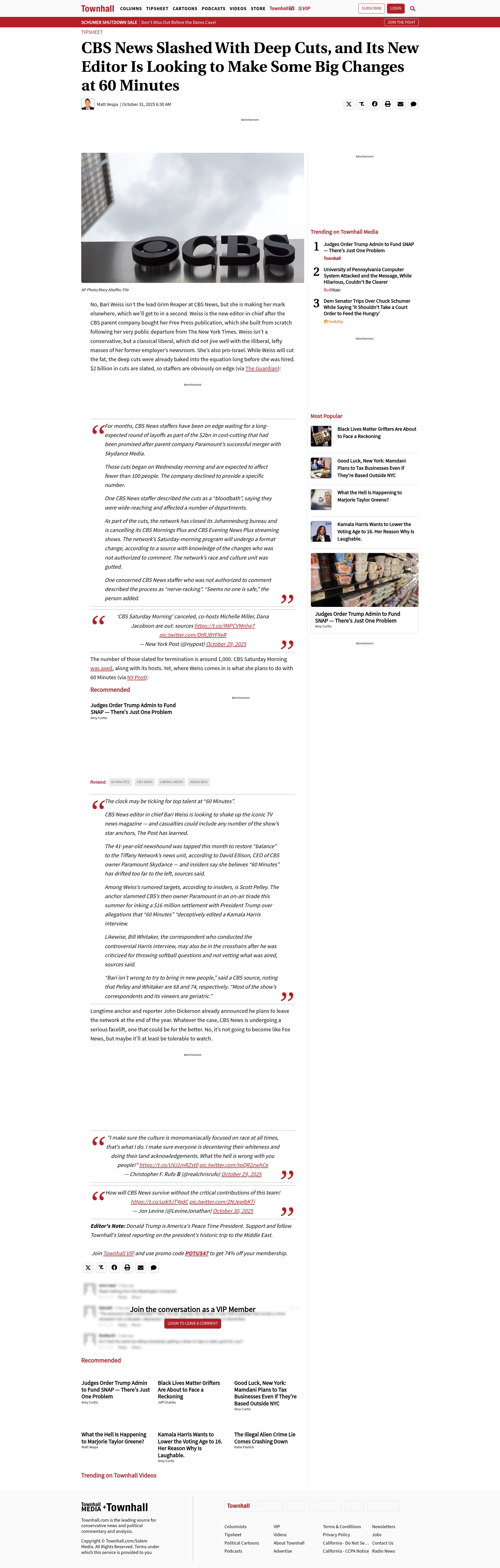 Screenshot of townhall.com