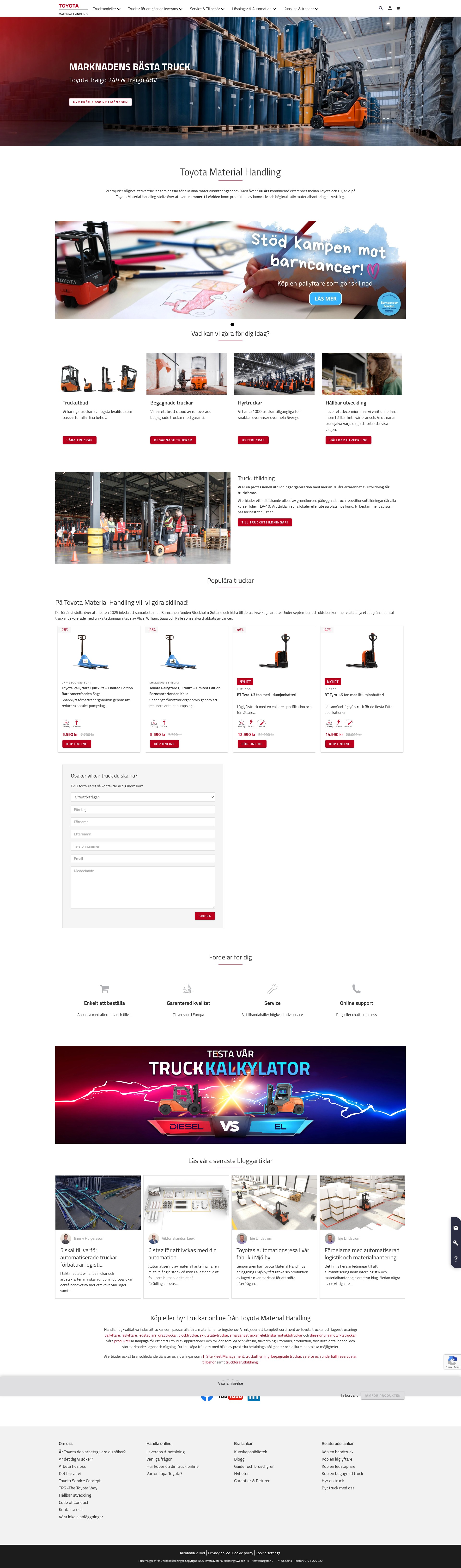 Screenshot of toyota-forklifts.se