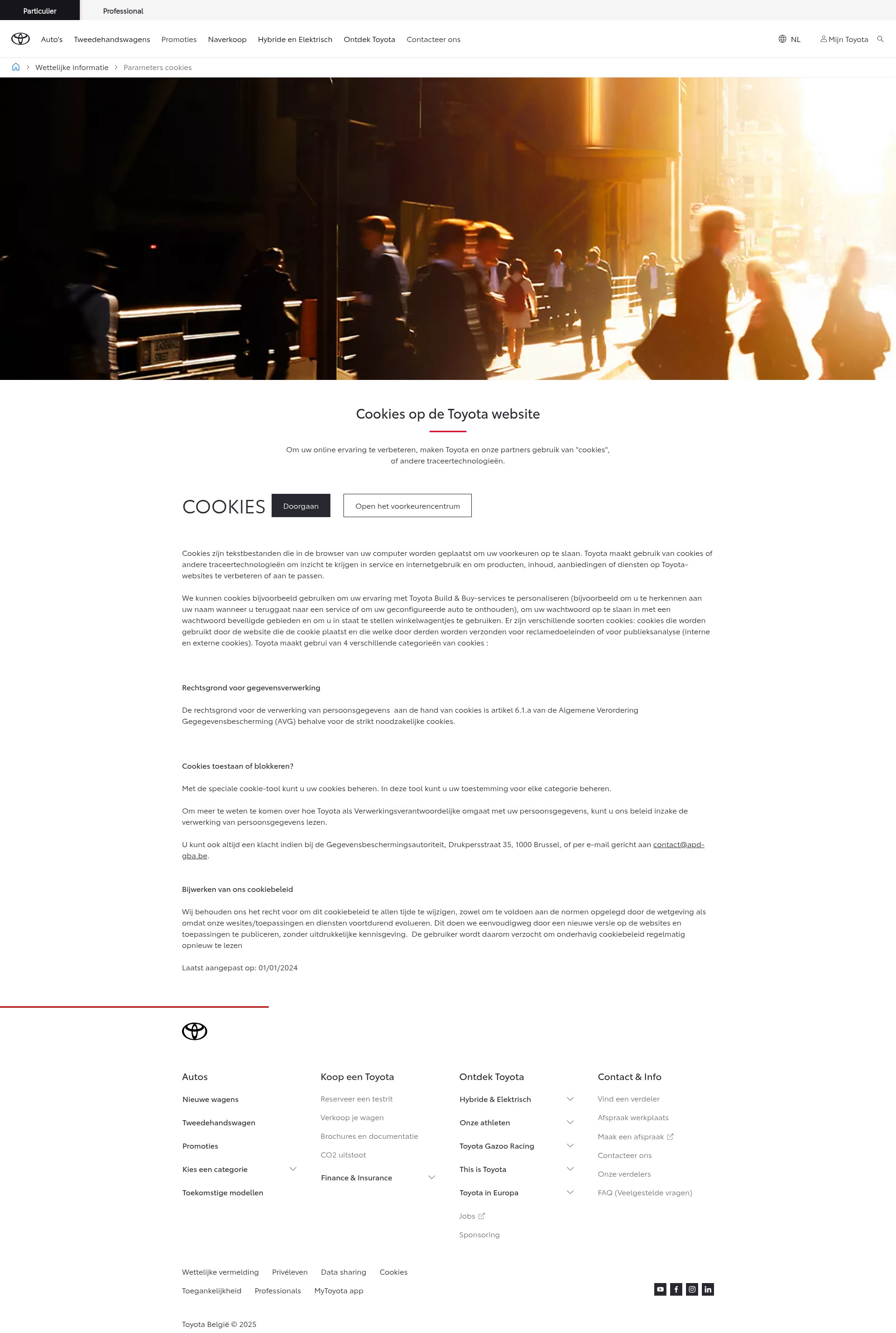 Screenshot of toyota.be