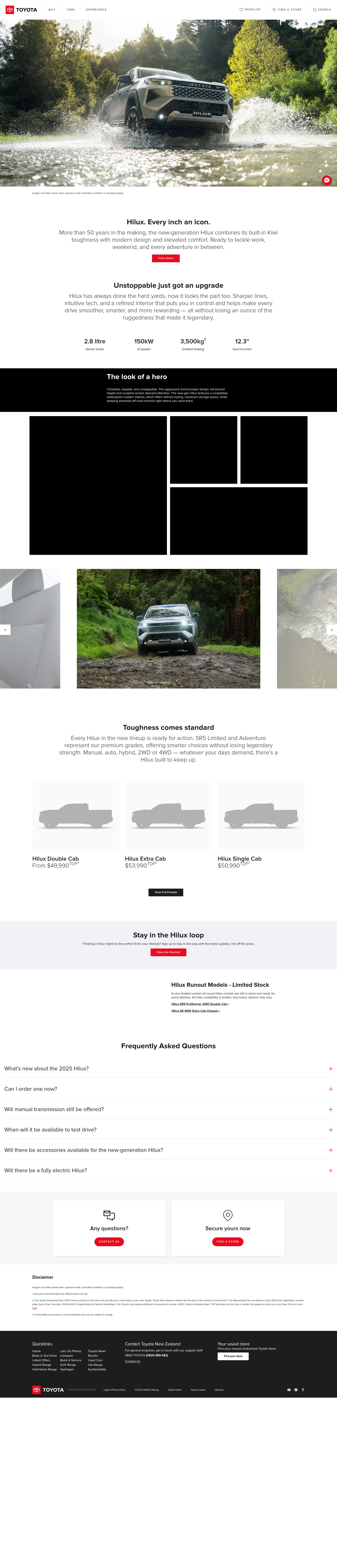 Screenshot of toyota.co.nz