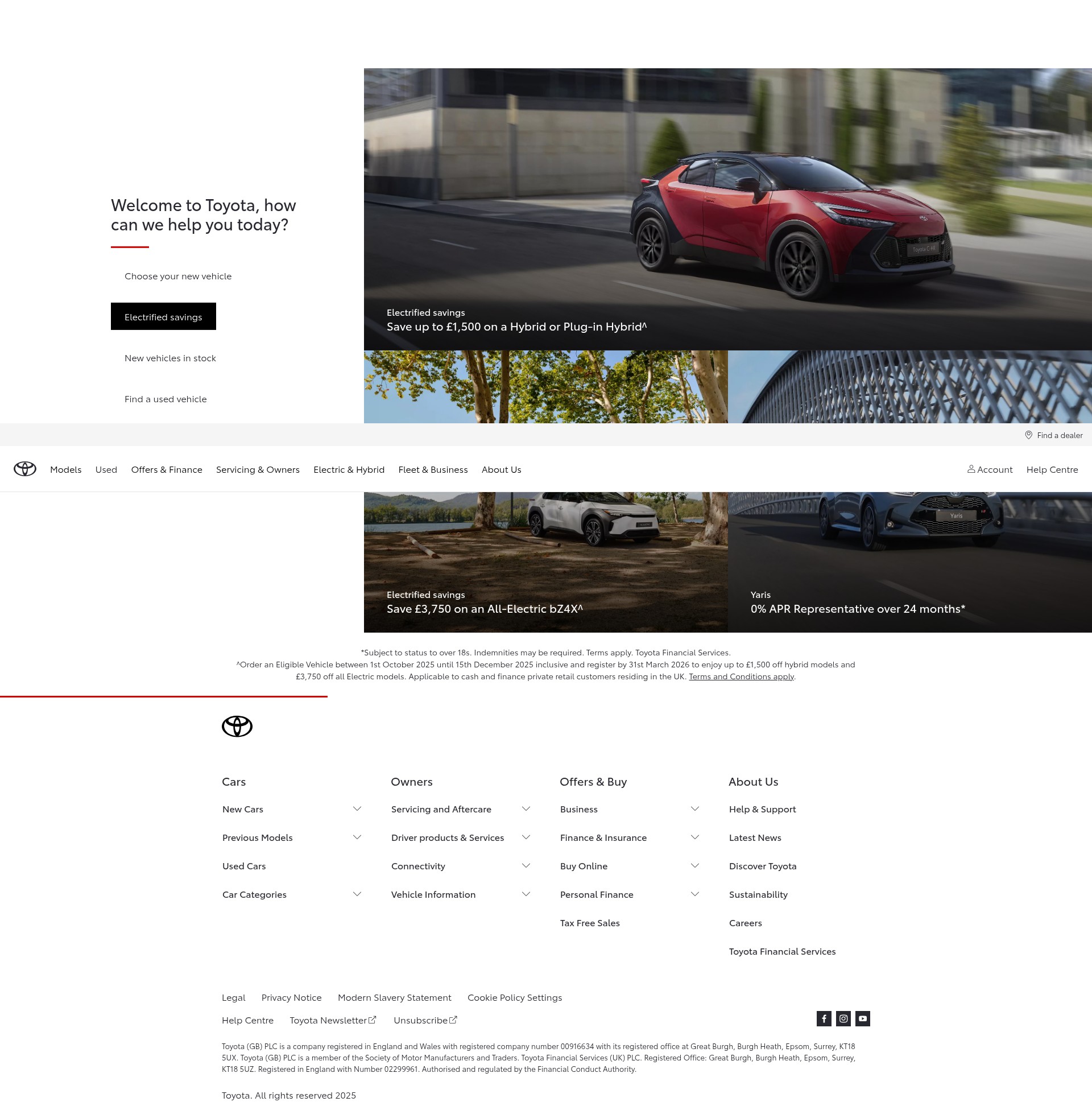 Screenshot of toyota.co.uk