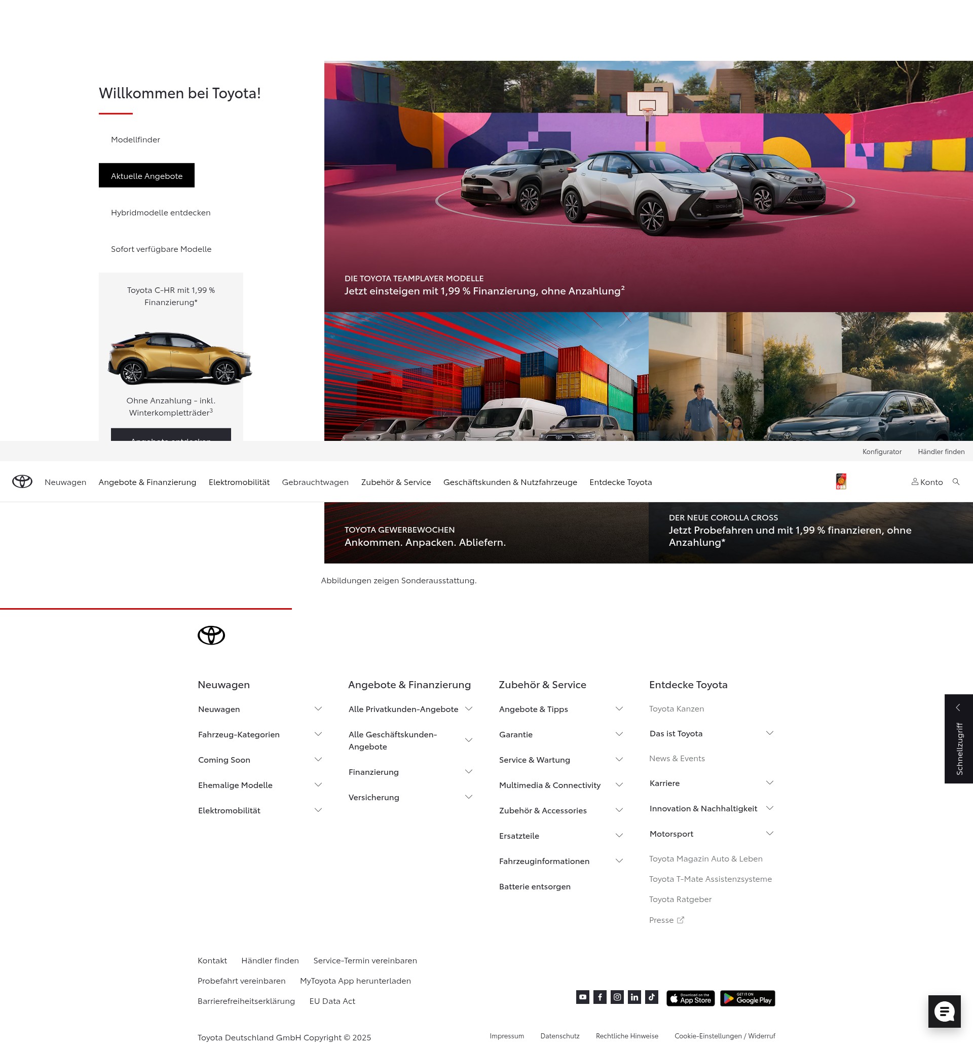 Screenshot of toyota.de