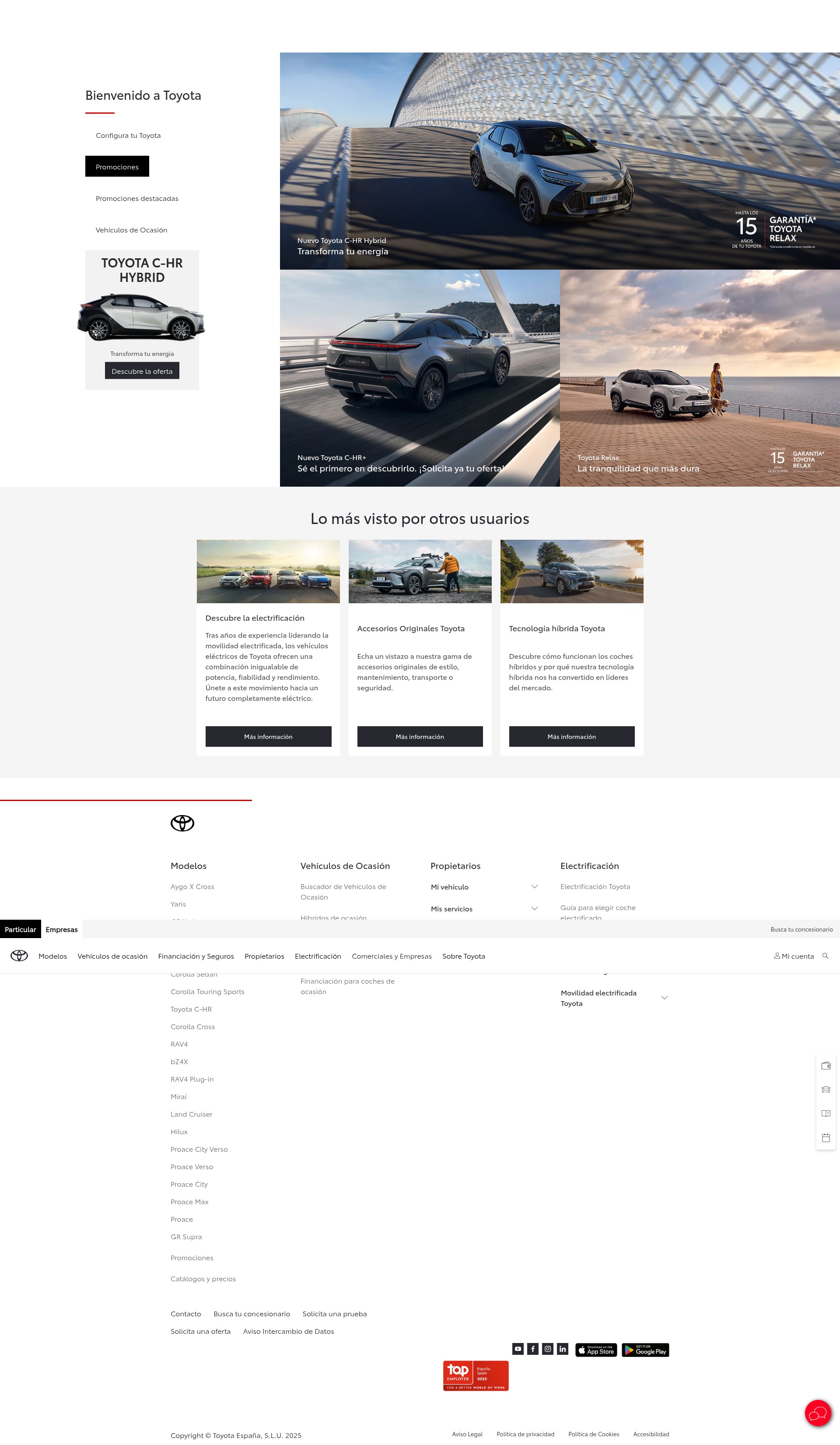 Screenshot of toyota.es