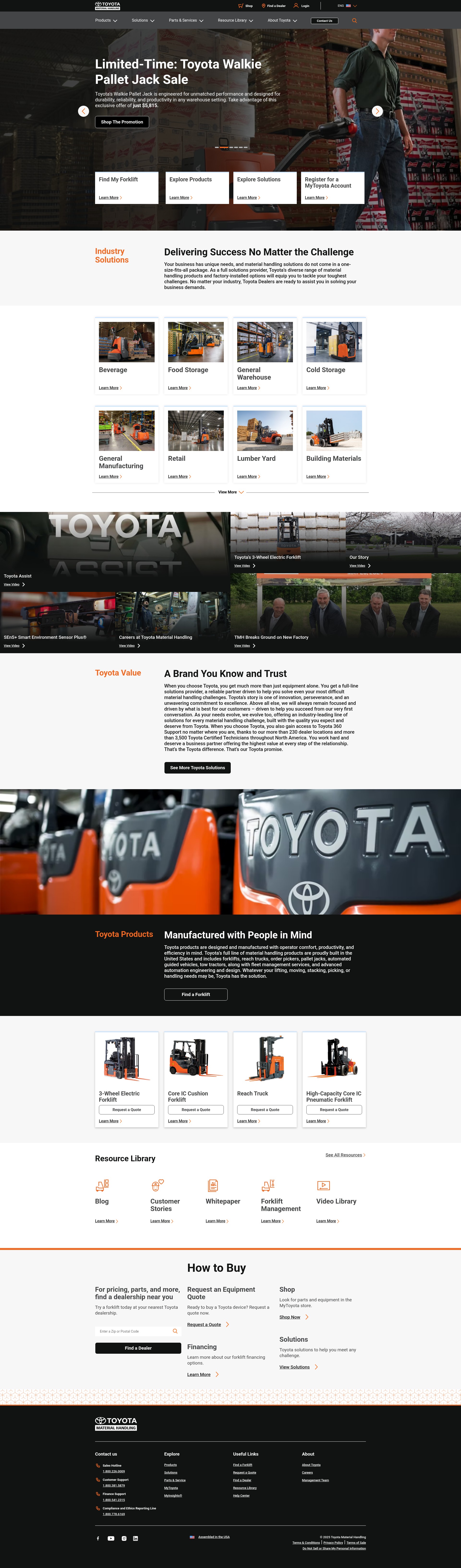 Screenshot of toyotaforklift.com