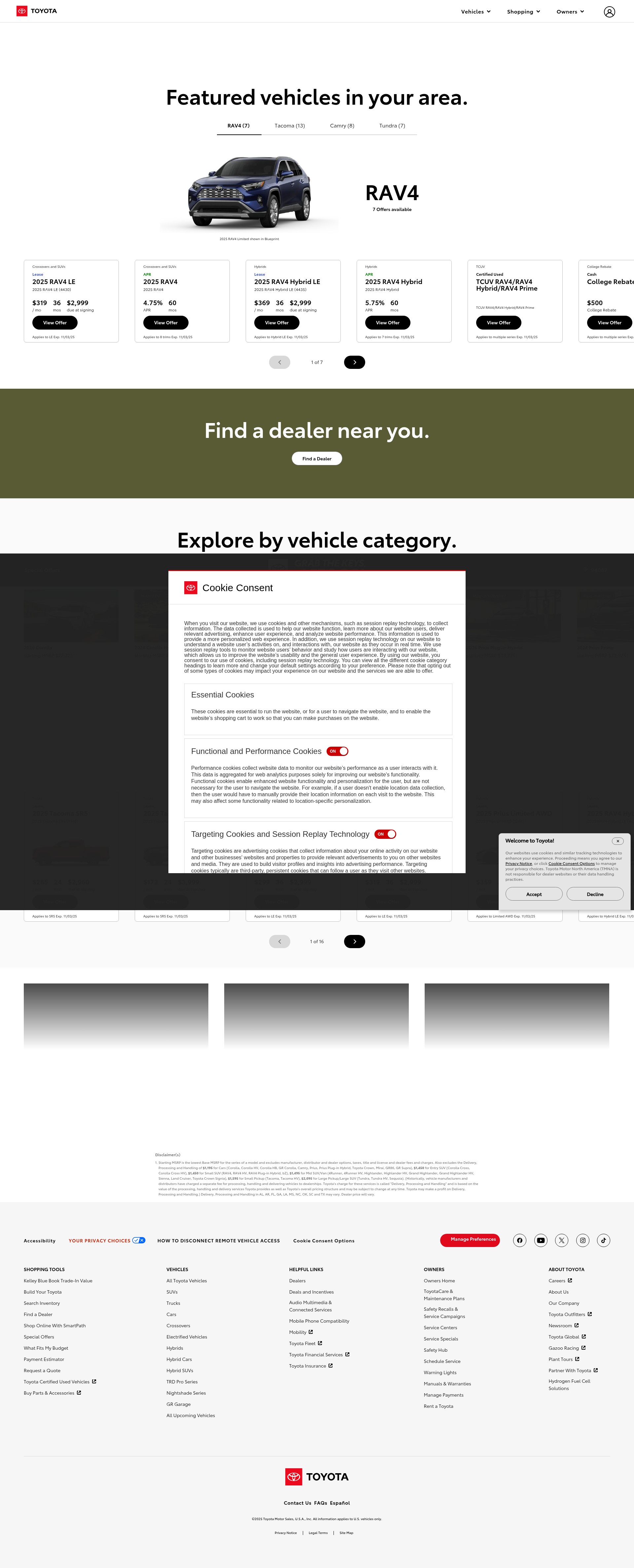 Screenshot of toyotaletsgo.com