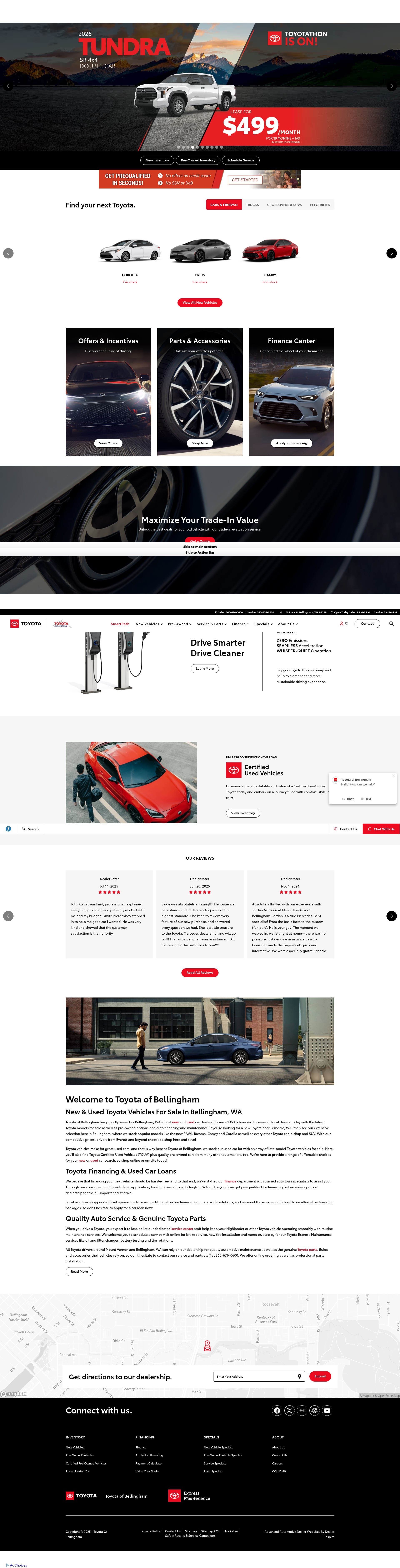 Screenshot of toyotaofbellingham.com