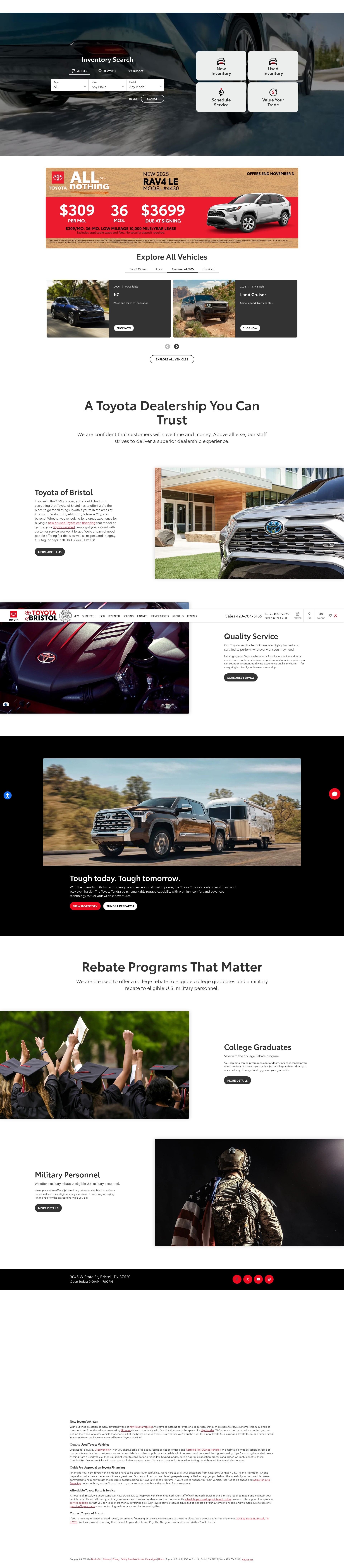 Screenshot of toyotaofbristol.com