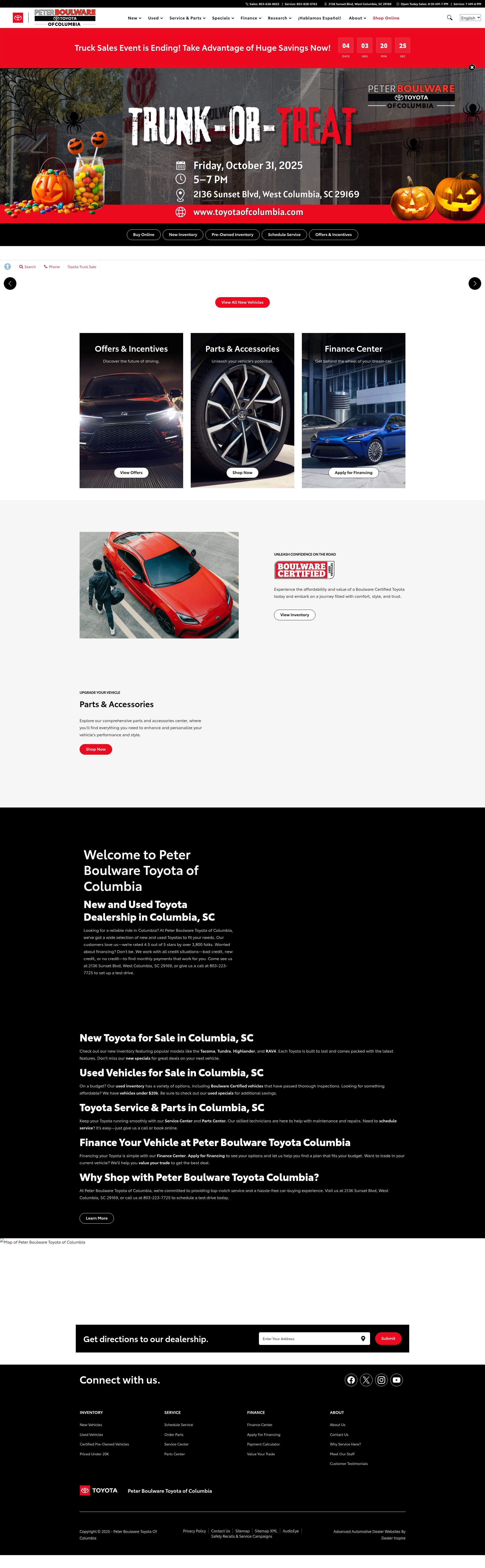 Screenshot of toyotaofcolumbia.com