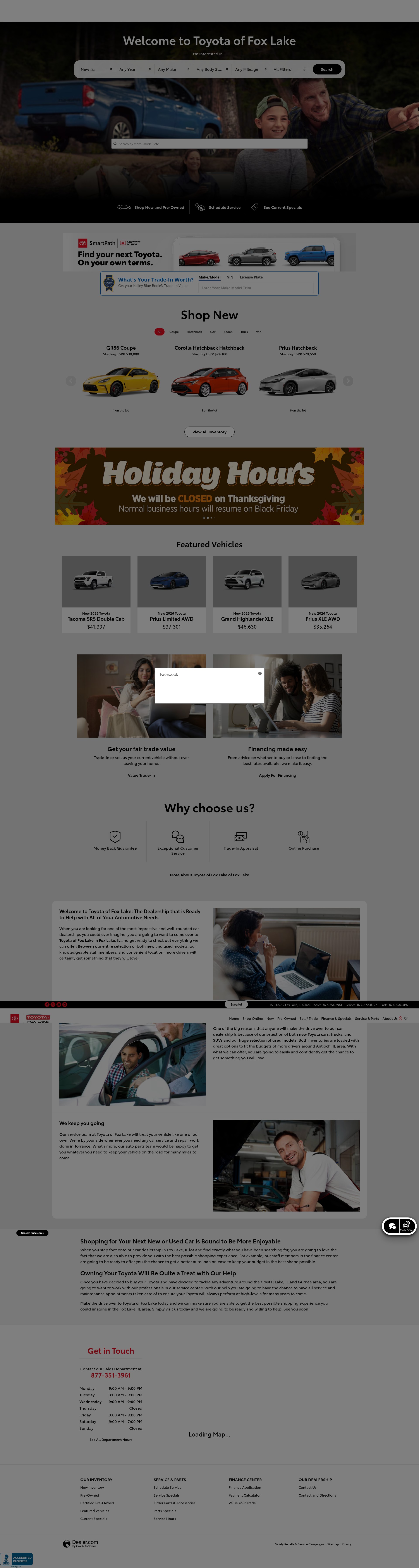 Screenshot of toyotaoffoxlake.com