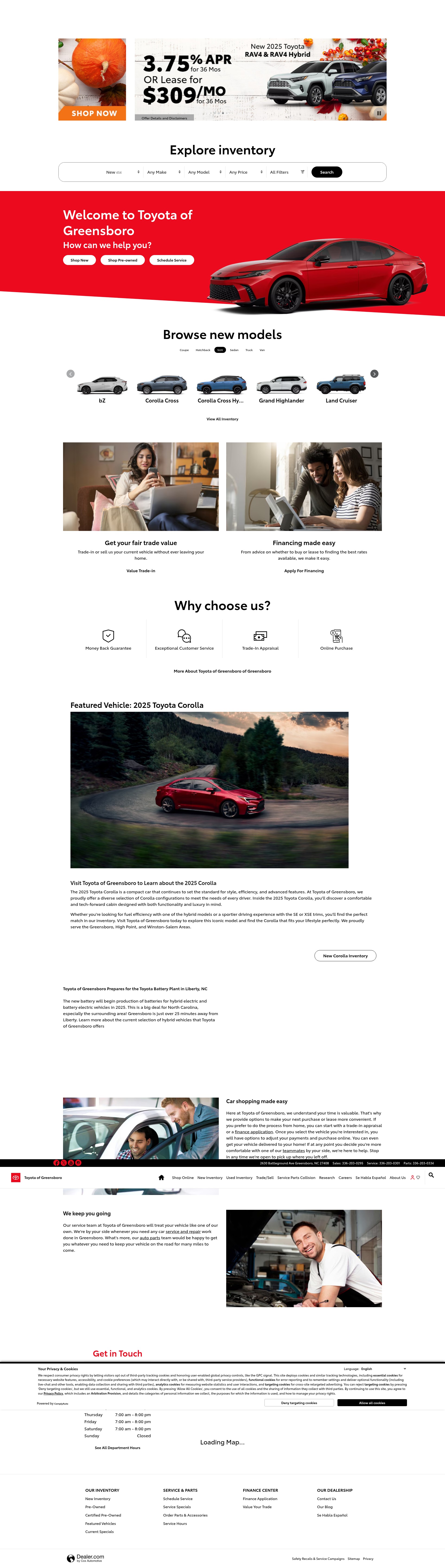 Screenshot of toyotaofgreensboro.com