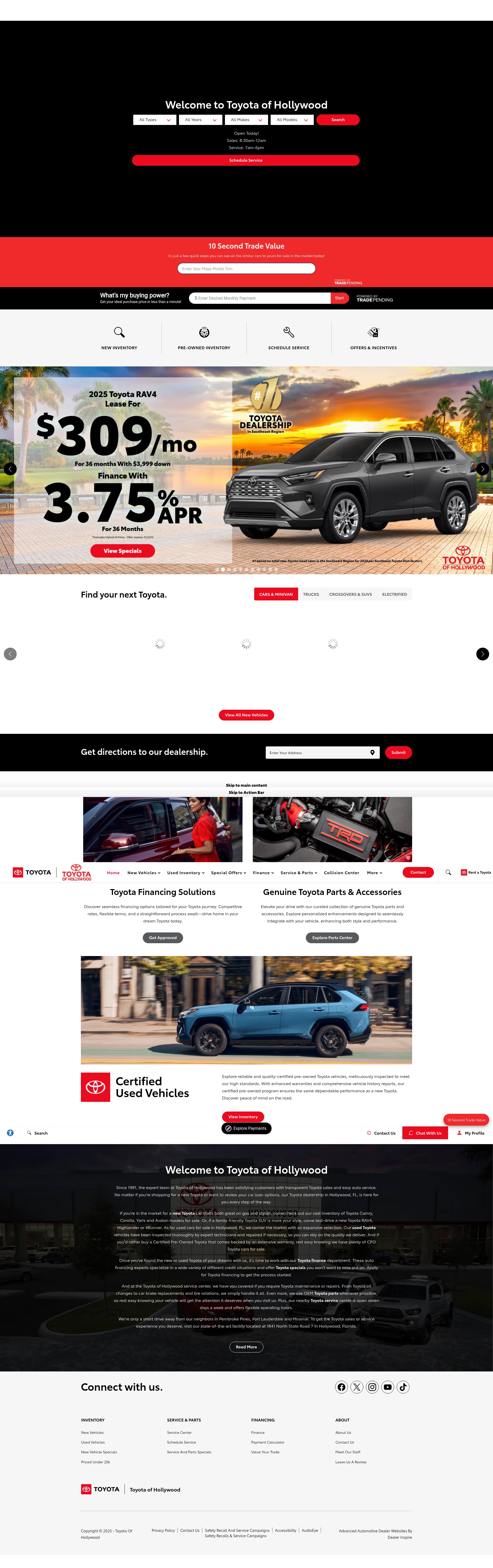 Screenshot of toyotaofhollywood.com
