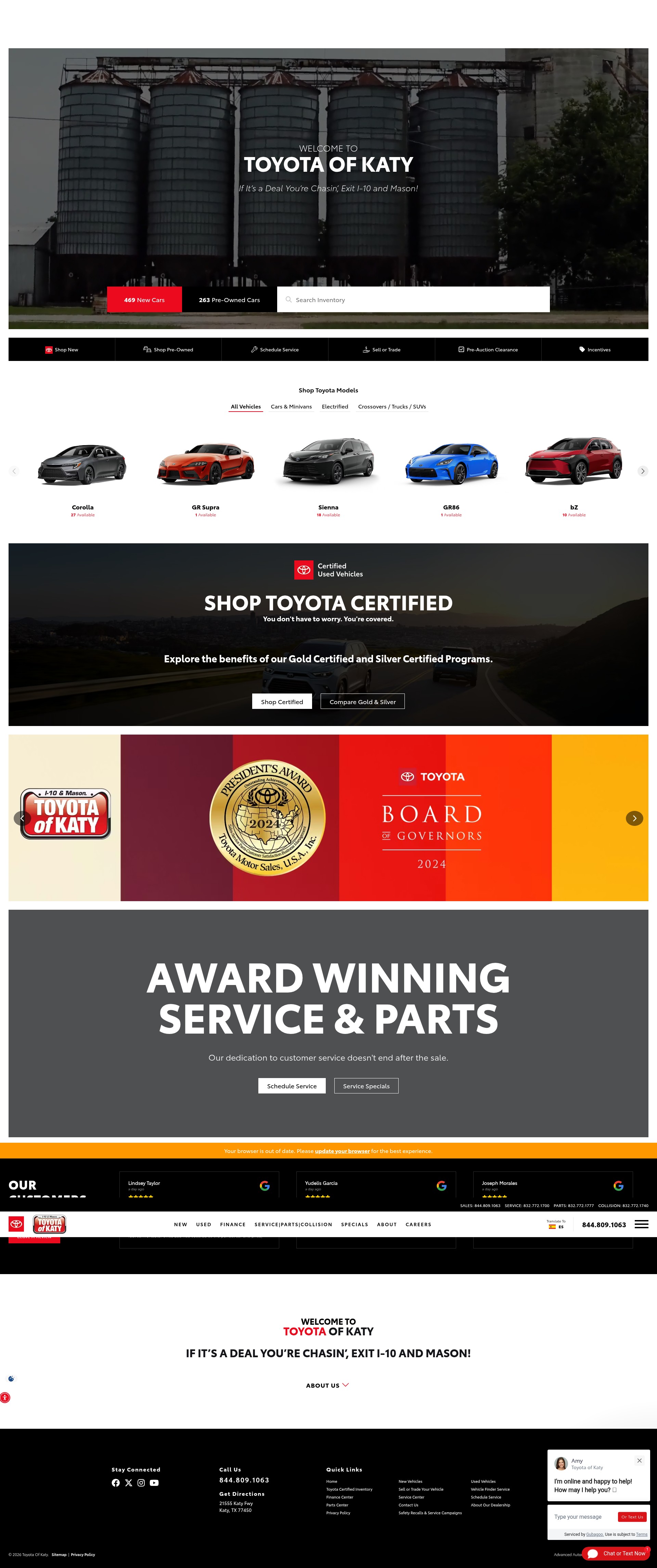 Screenshot of toyotaofkaty.com