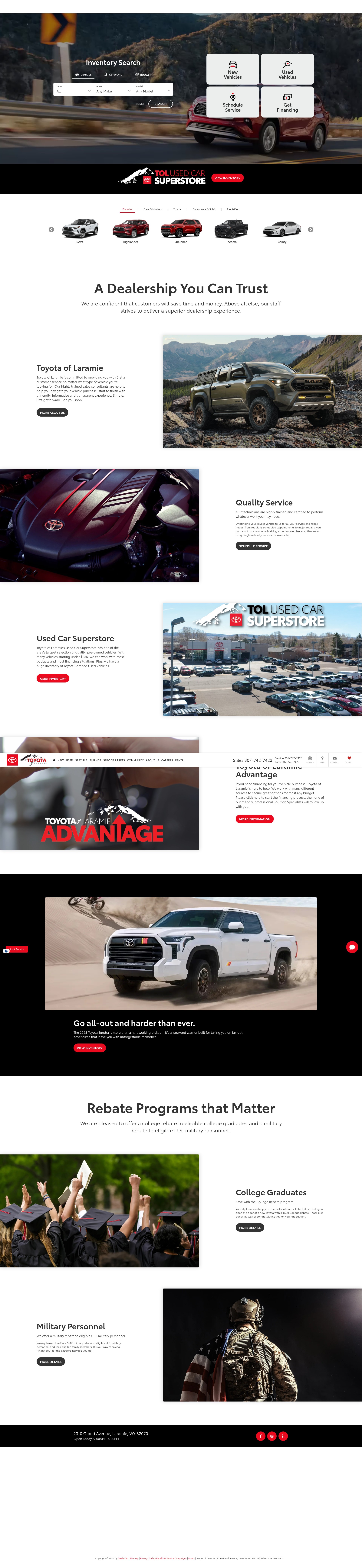 Screenshot of toyotaoflaramie.com
