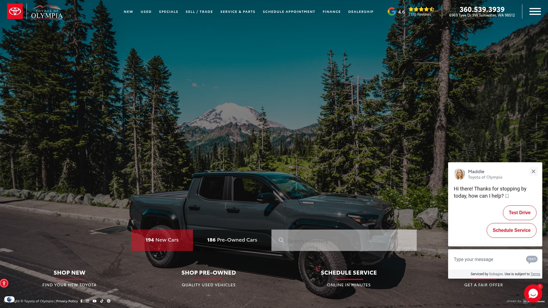 Screenshot of toyotaofolympia.com