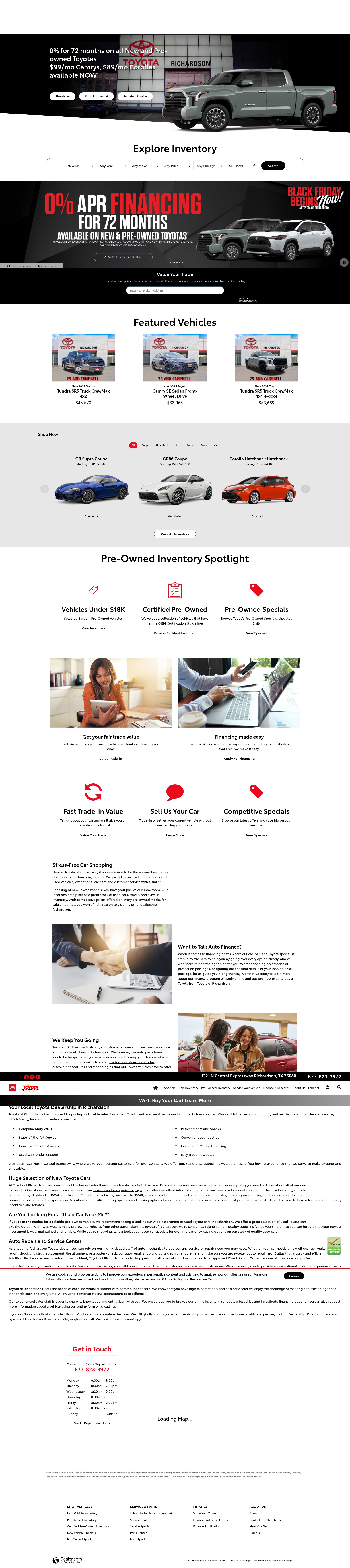 Screenshot of toyotaofrichardson.com