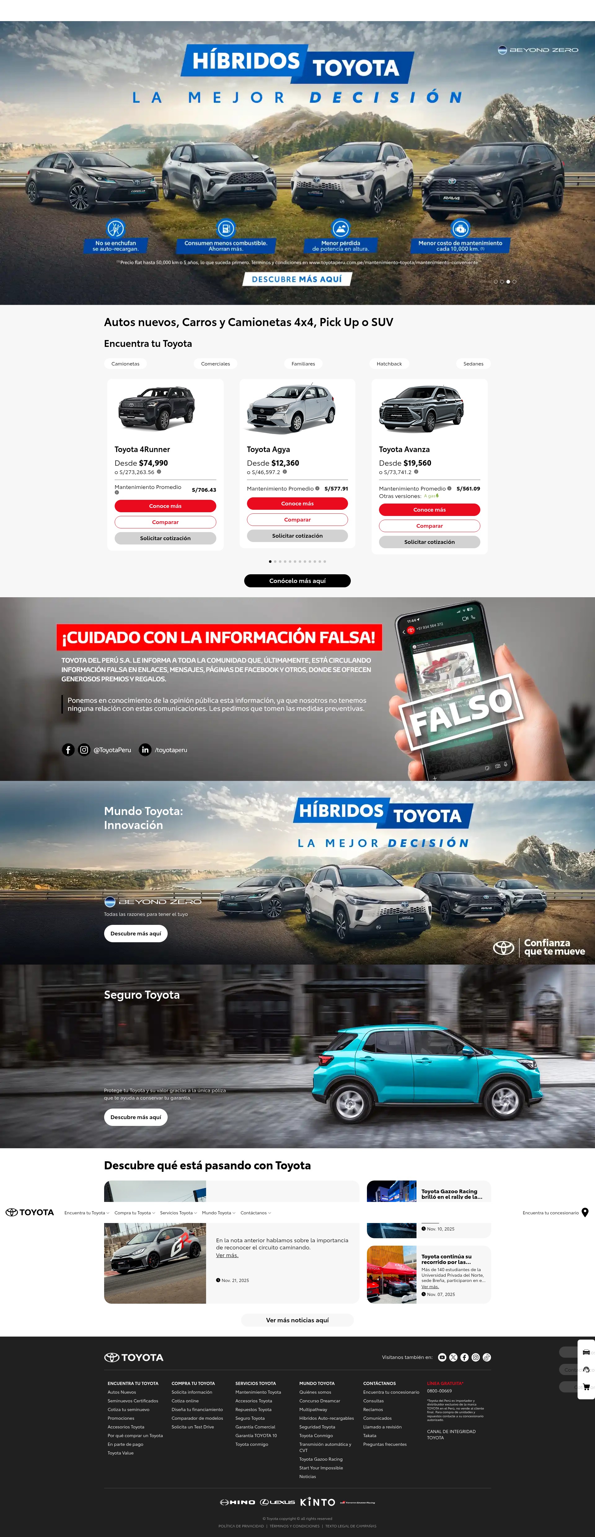 Screenshot of toyotaperu.com.pe