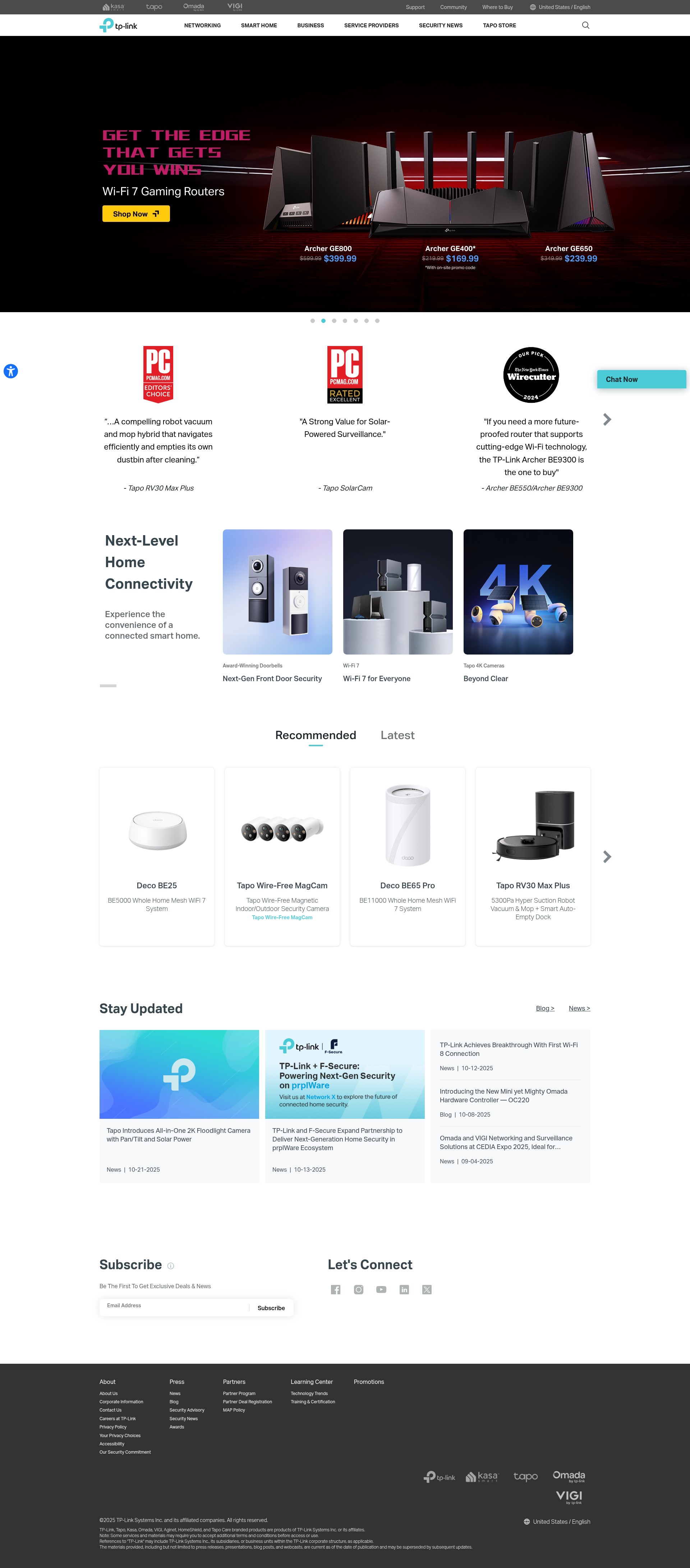 Screenshot of tp-link.com