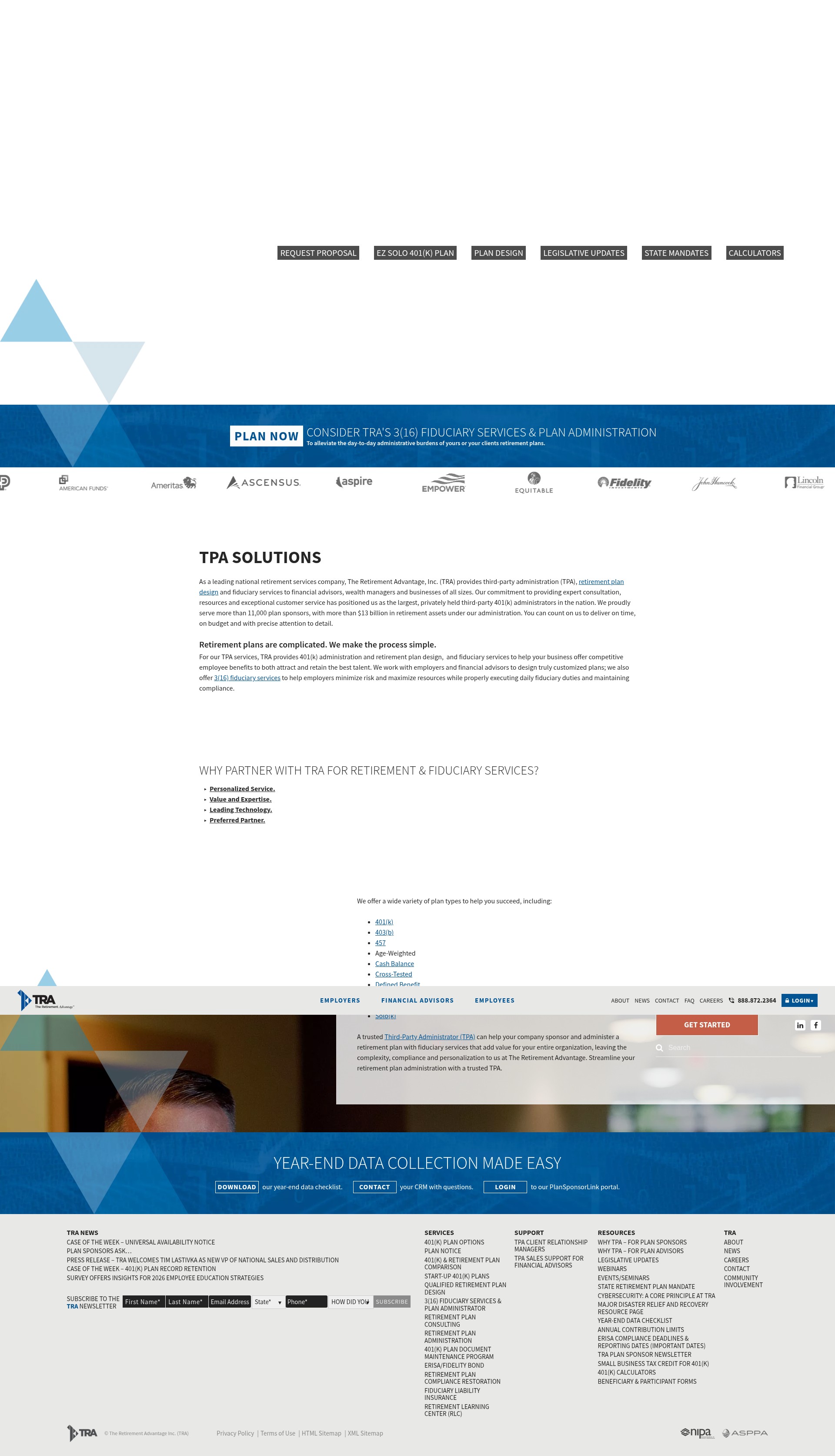 Screenshot of tra401k.com