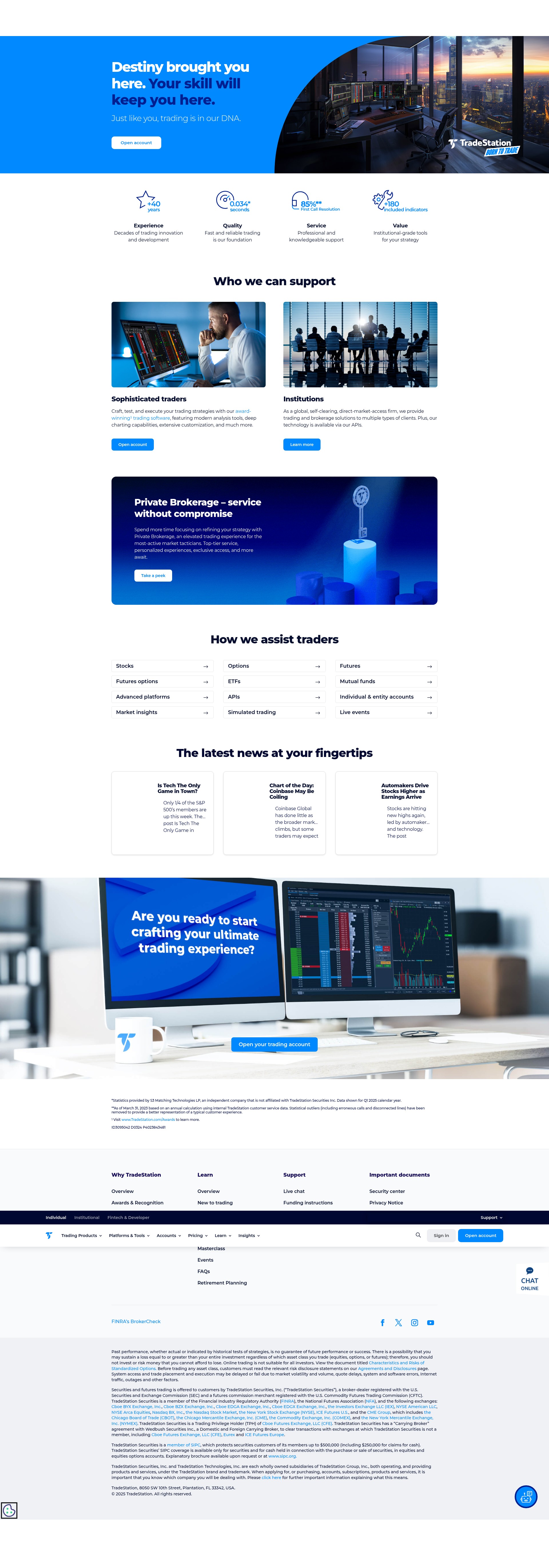 Screenshot of tradestation.com