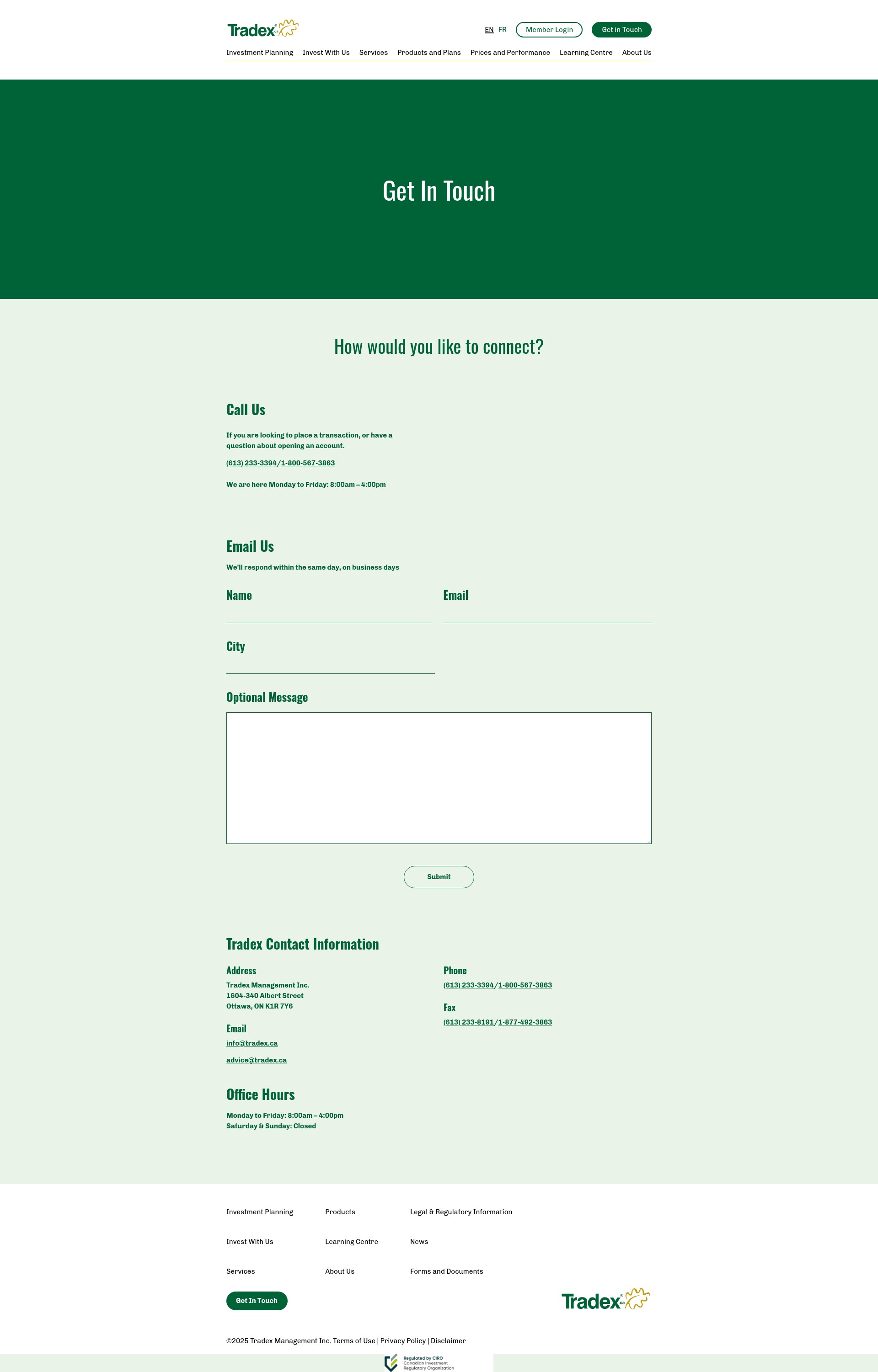 Screenshot of tradex.ca