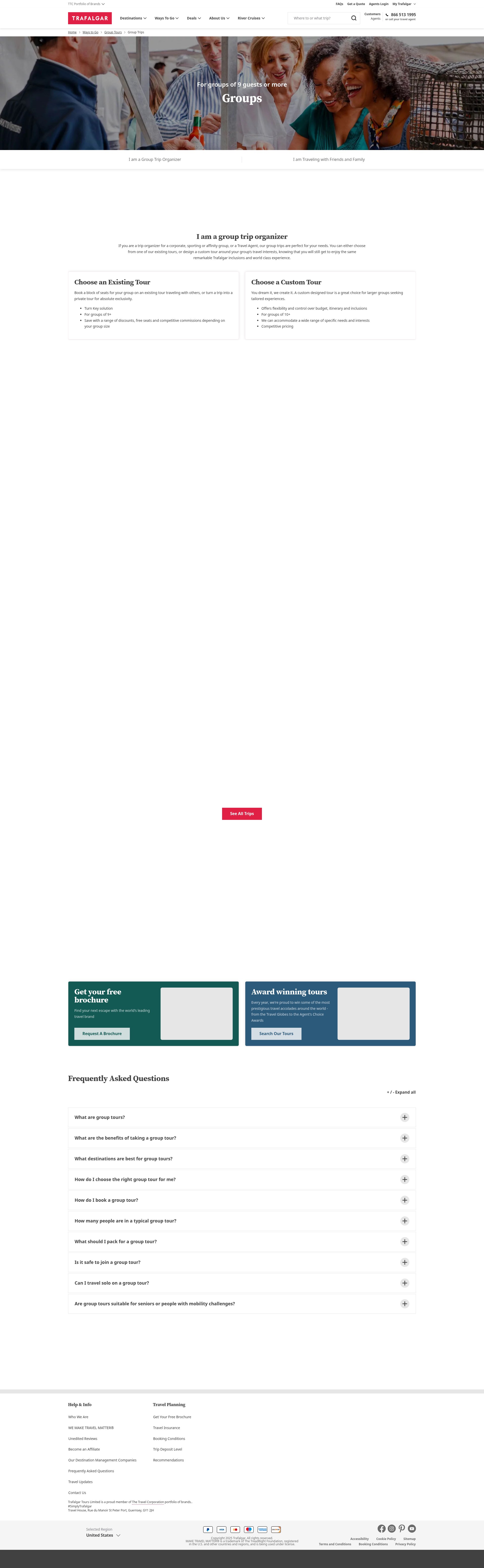 Screenshot of trafalgar.com