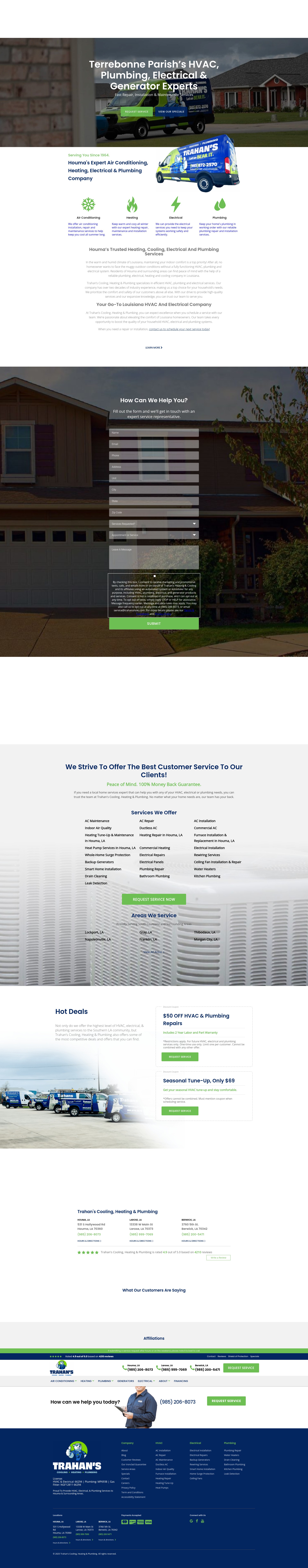 Screenshot of trahansnow.com